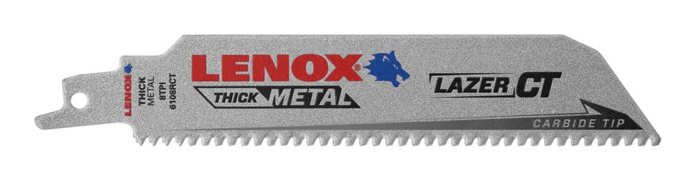 LENOX Demolition CT Lazer CT Carbide tooth 6-in 8 TPI Metal cutting Reciprocating Saw Blade 3 -Pack - Image 1