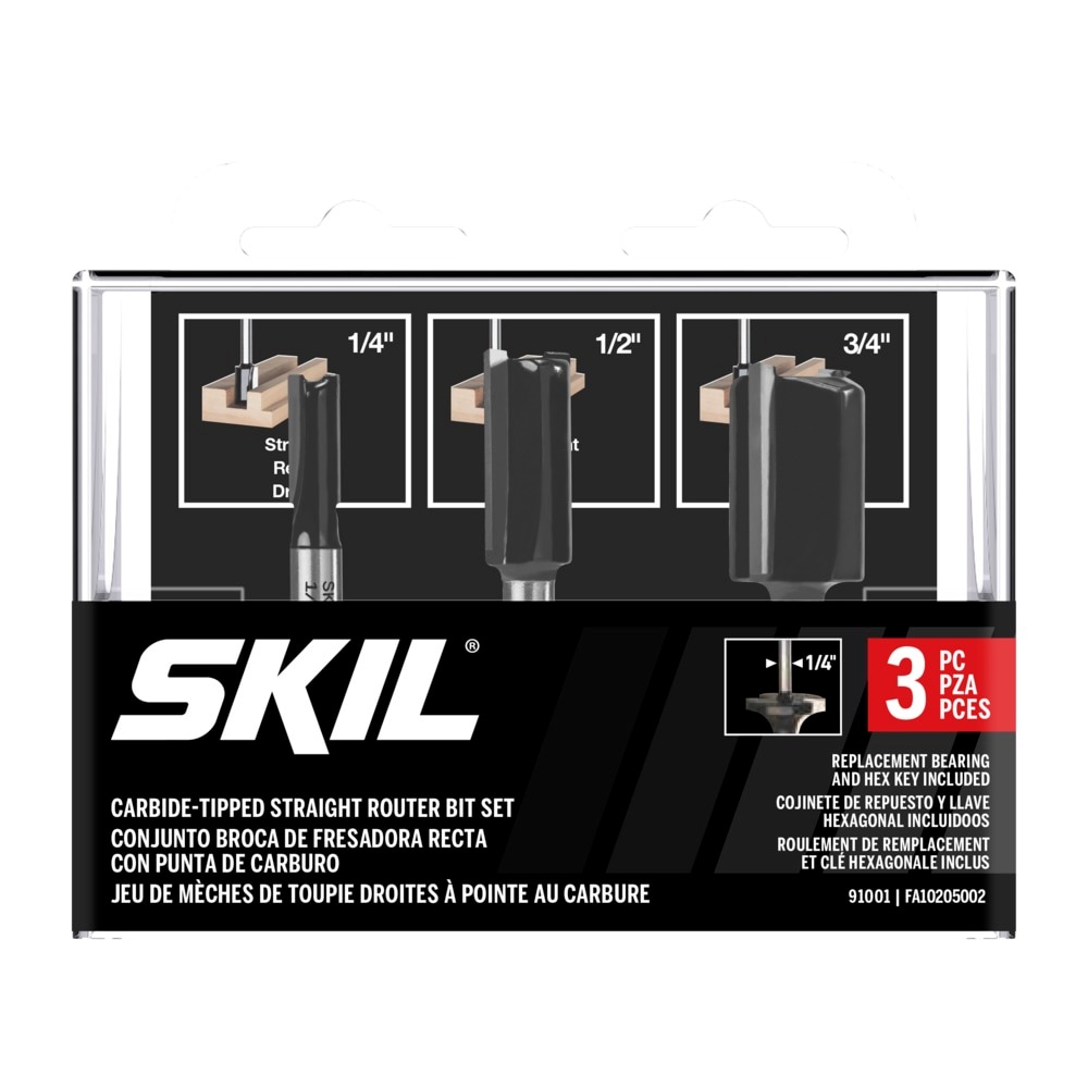 SKIL 3 -Piece Carbide-tipped Router Bit Set - Image 1