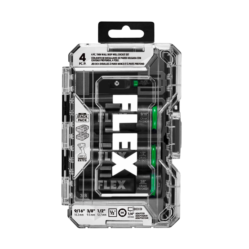 FLEX 4 -Piece Metric Set Drive Set 6-point Impact Socket Set - Image 1