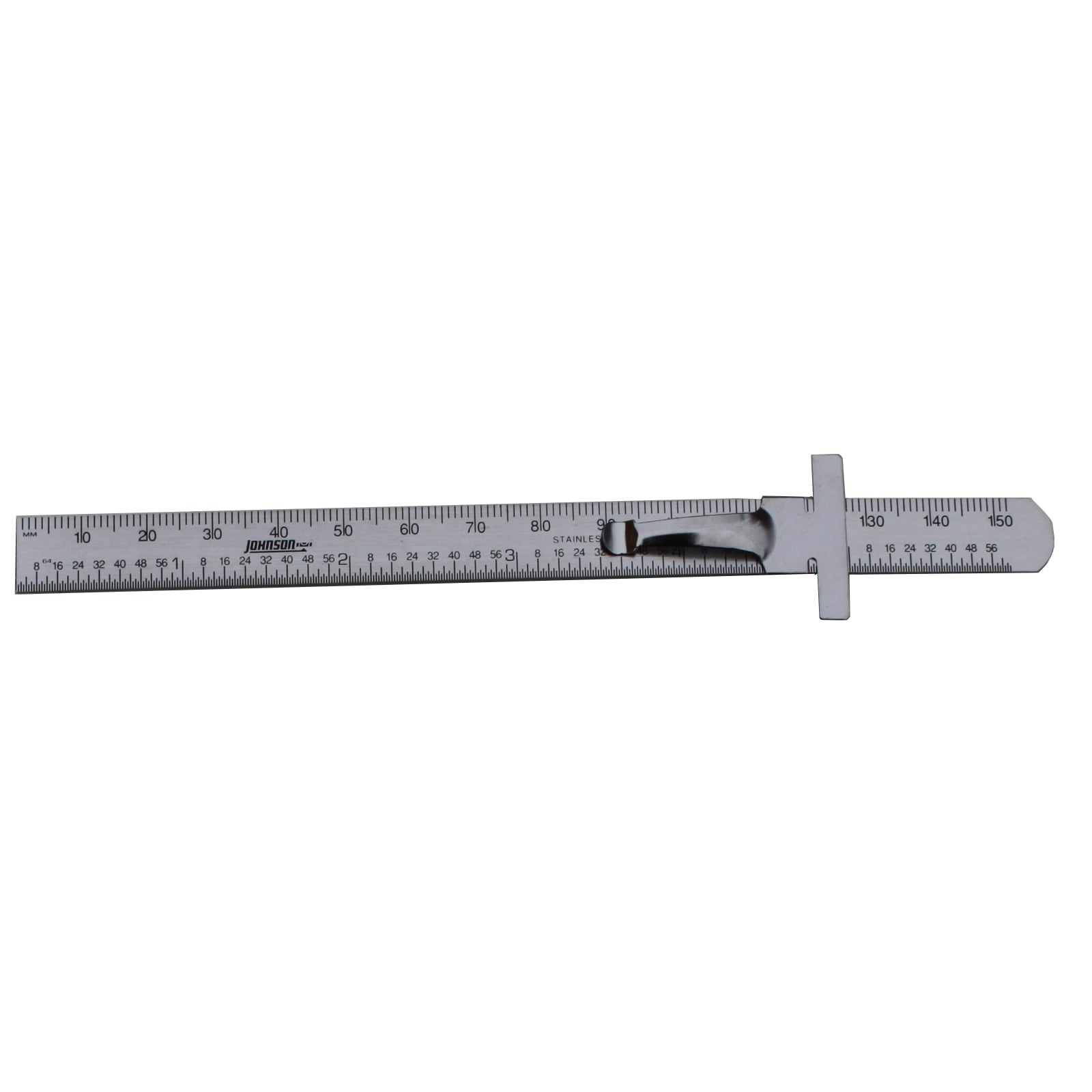 Johnson Level 7202 6" Stainless Steel Pocket Clip Rule - Image 1