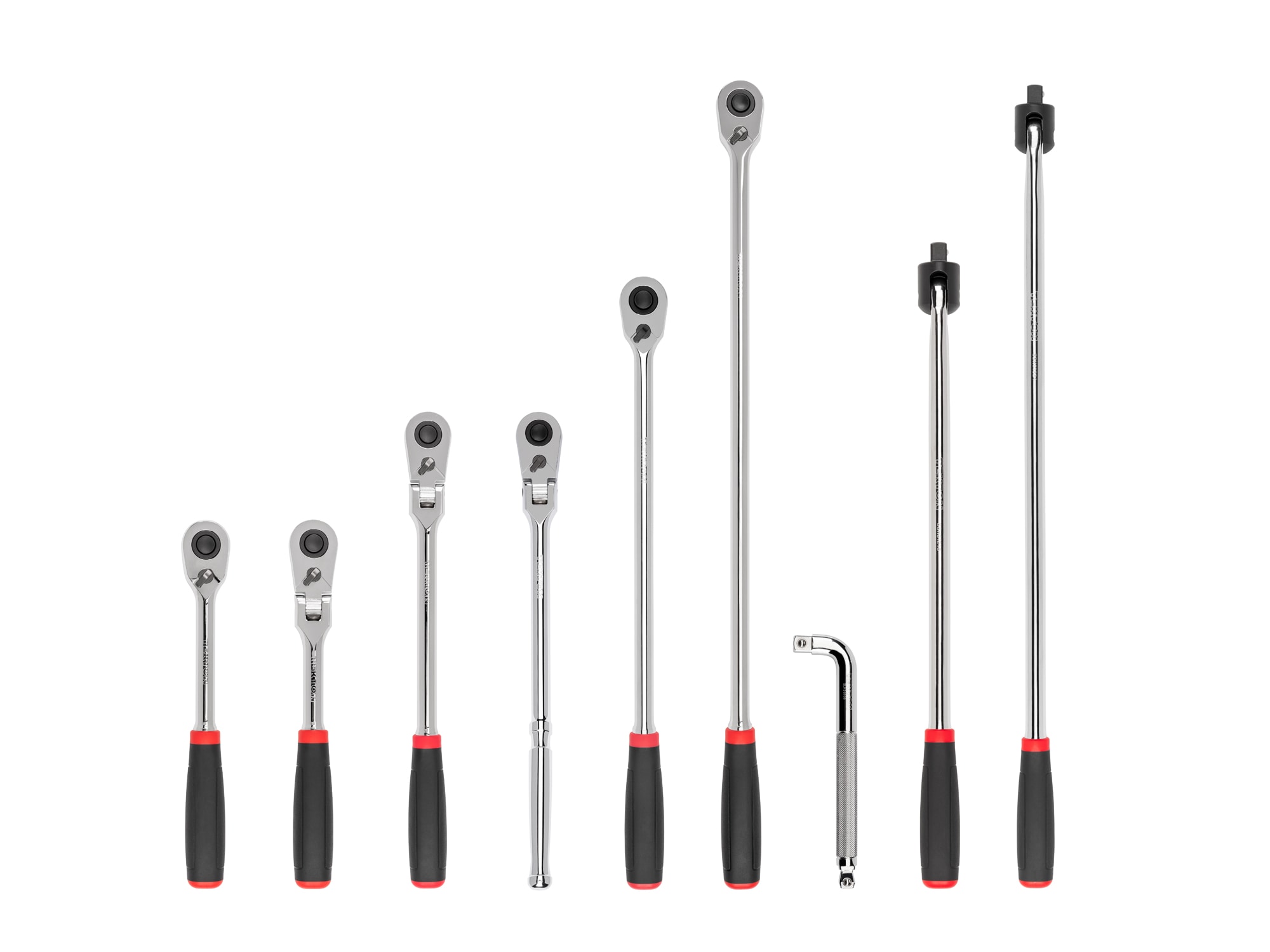 TEKTON 9 -Piece 90 -Tooth 1/2-in Drive Comfort grip Handle Flexible Head Ratchet Set - Image 1