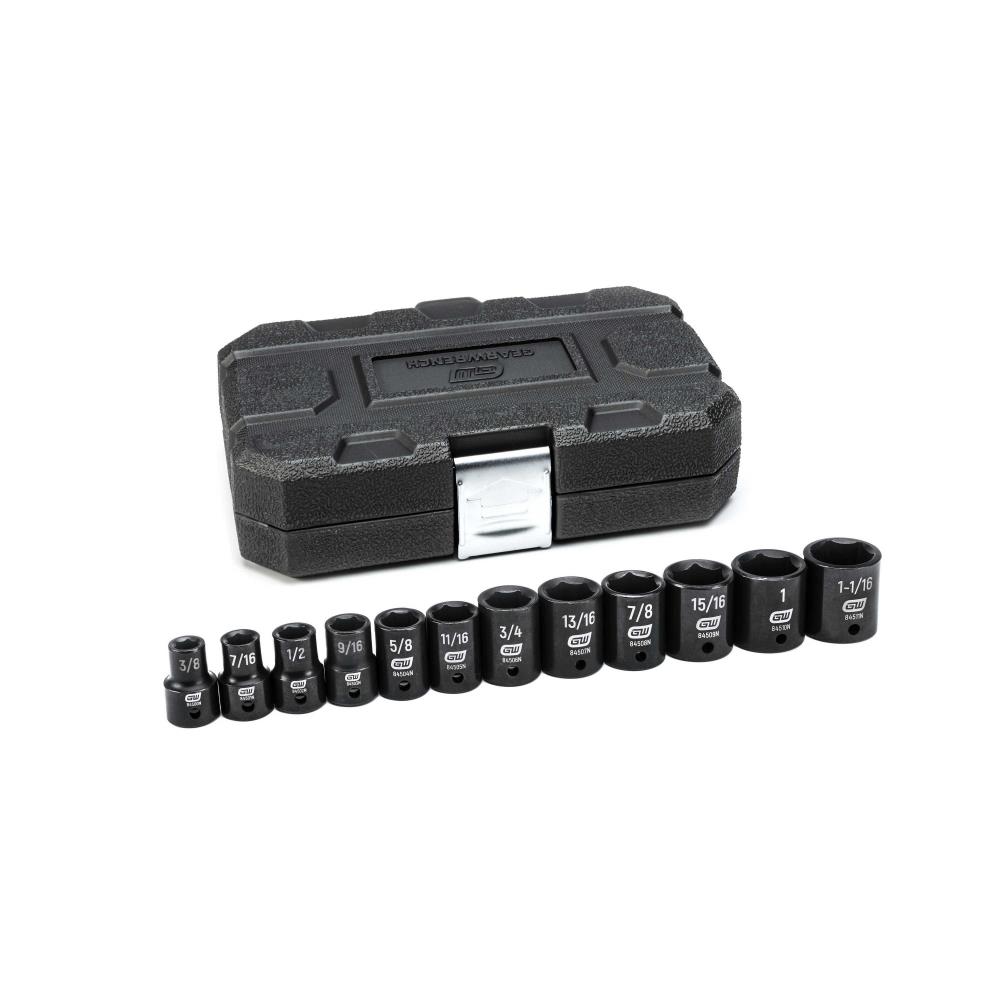 GEARWRENCH 12 -Piece Standard (SAE) 1/2-in Drive Set 6-point Impact Socket Set - Image 1