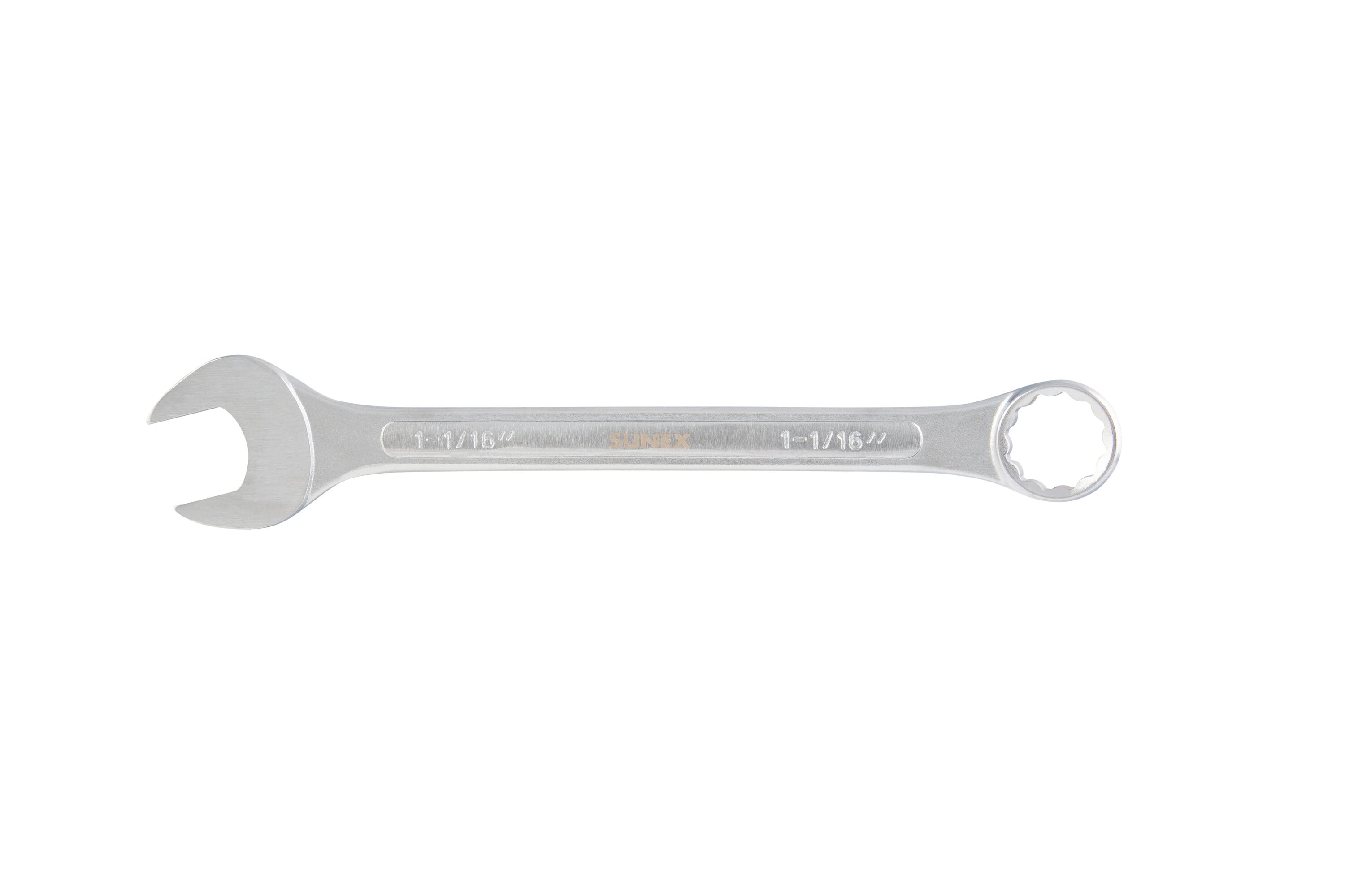 Sunex Tools 734A 1-1/16" SAE 12 Point  Raised Panel Full Polish Chrome Combination Wrench - Image 1