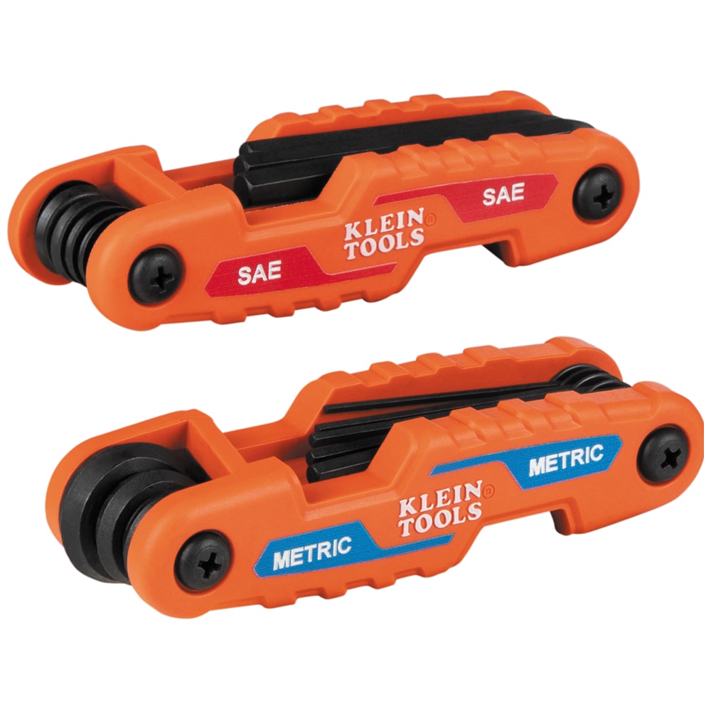 Klein Tools Compact Folding Hex Key Kit, SAE and Metric - Image 1