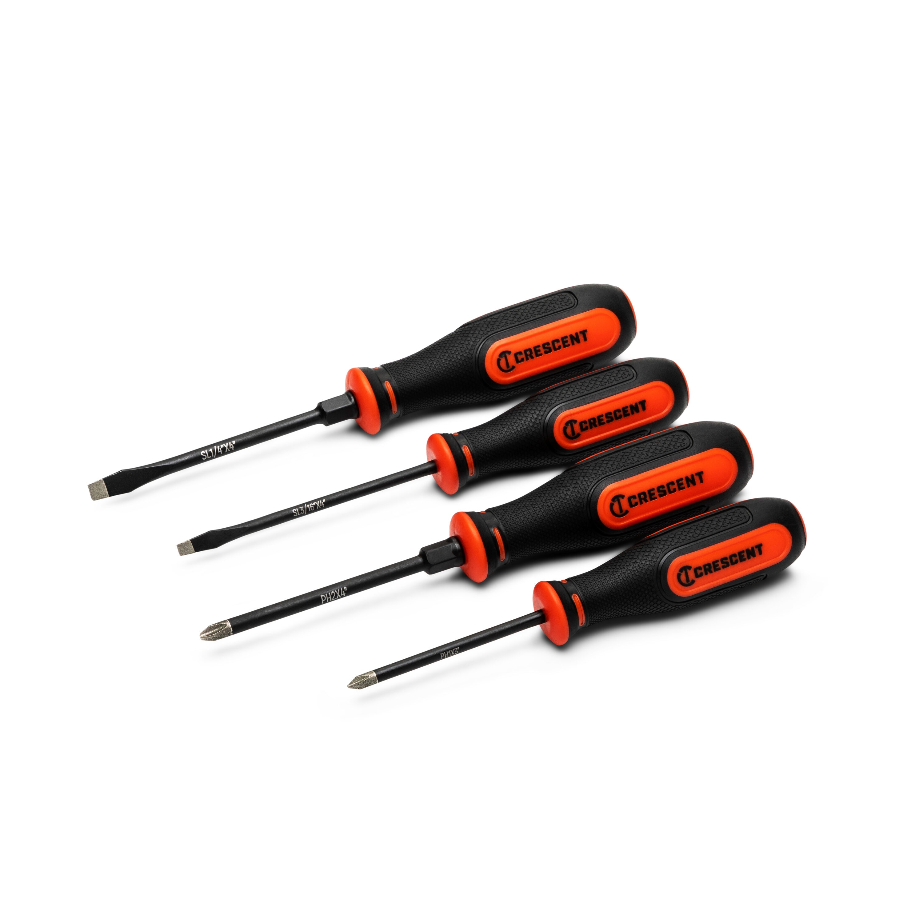 Crescent 4PC Diamond Tip Dual Material Screwdriver Set with Phillips and Slotted Screwdrivers - CDTSET4PC - Image 1