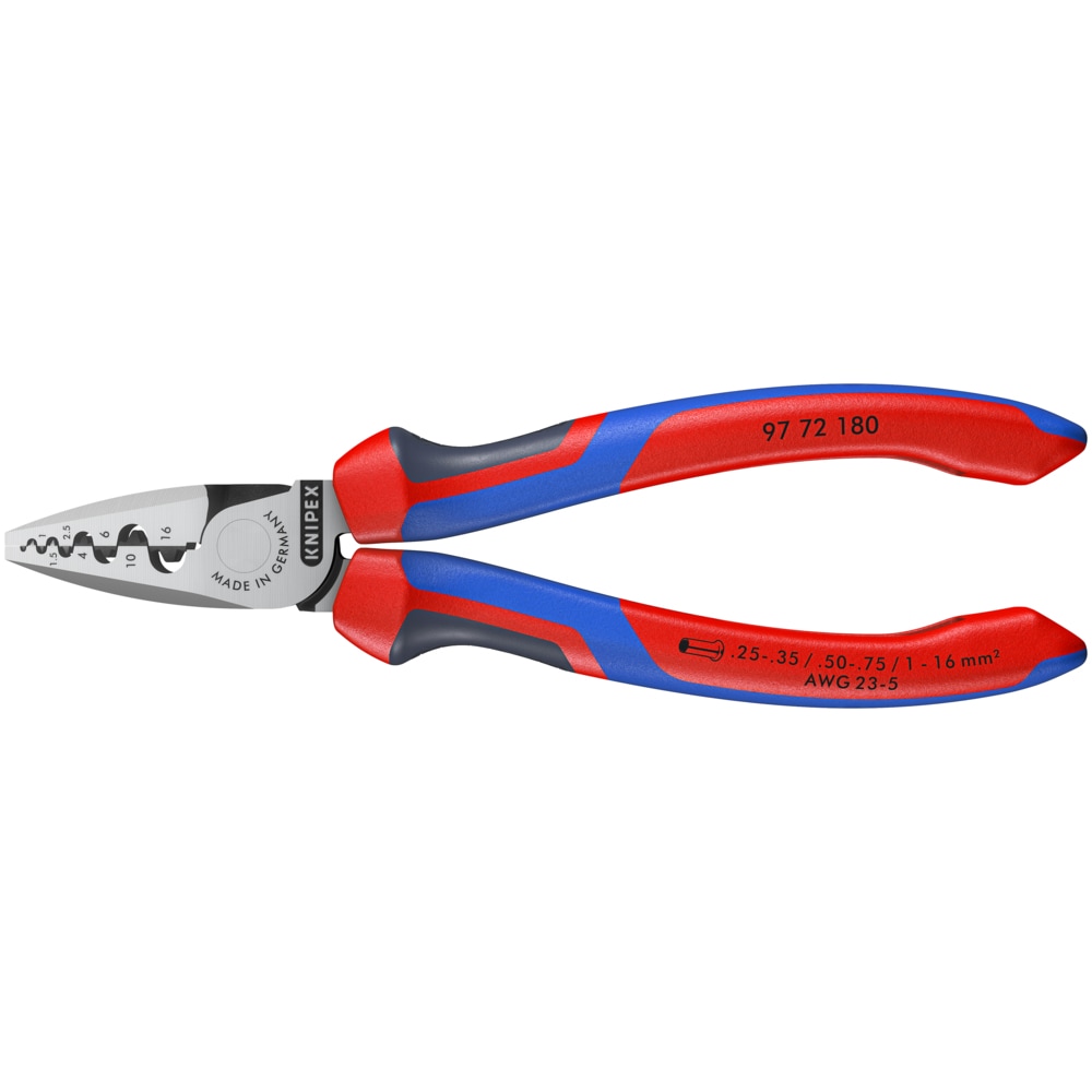 Knipex 7-1/4 Inch Steel Crimping Plier for Wire Ferrules - Image 1