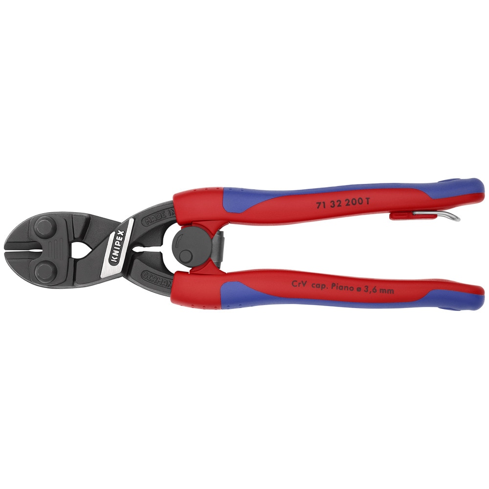 8 in. High Leverage CoBolt Bolt Cutters with Notched Blade Return Spring Comfort Grip and Tether Attachment - Image 1