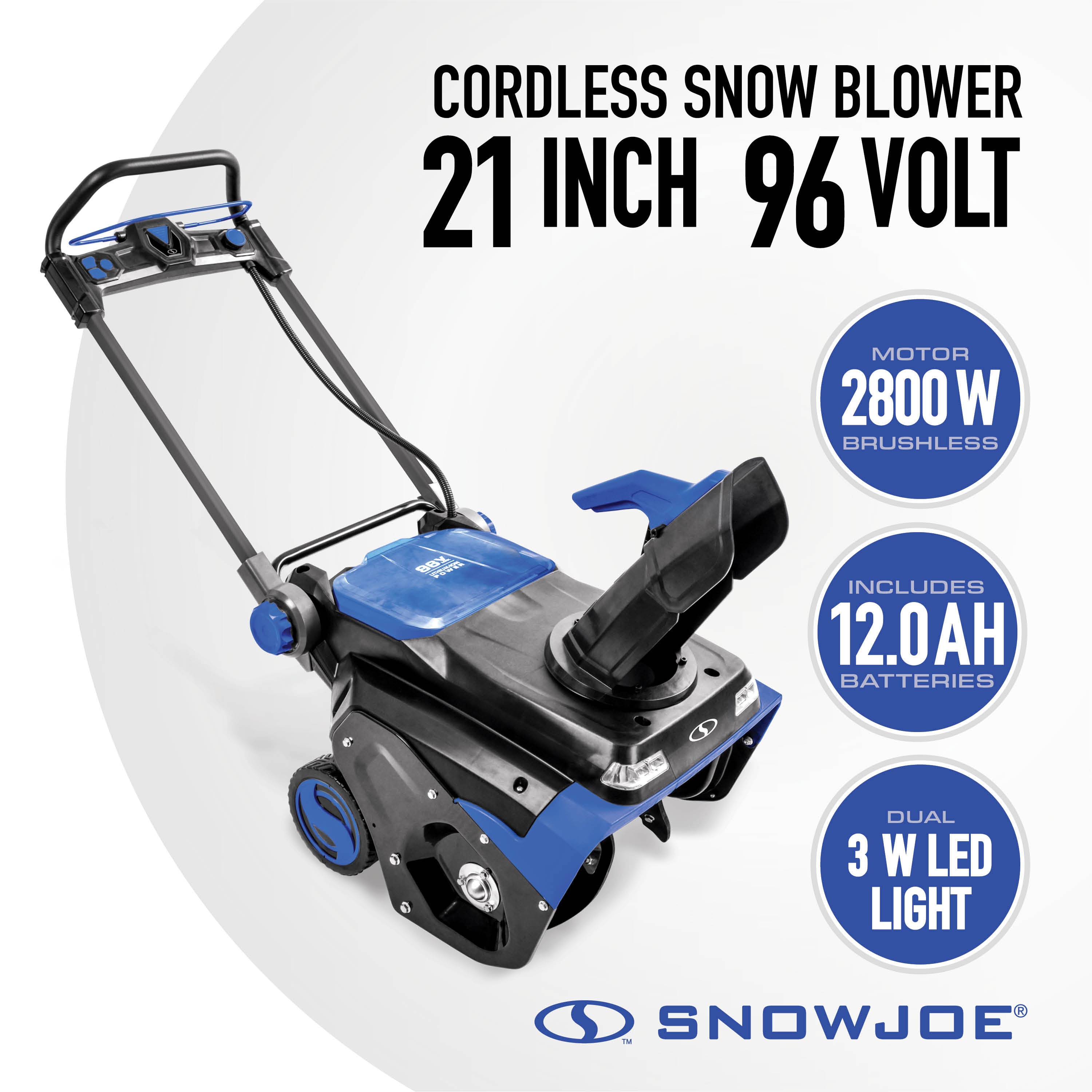 Snow Joe 96-volt 21-in Single-stage Push with auger assistance Battery Snow Blower 12 Ah (Battery Included) (Charger Included) - Image 1