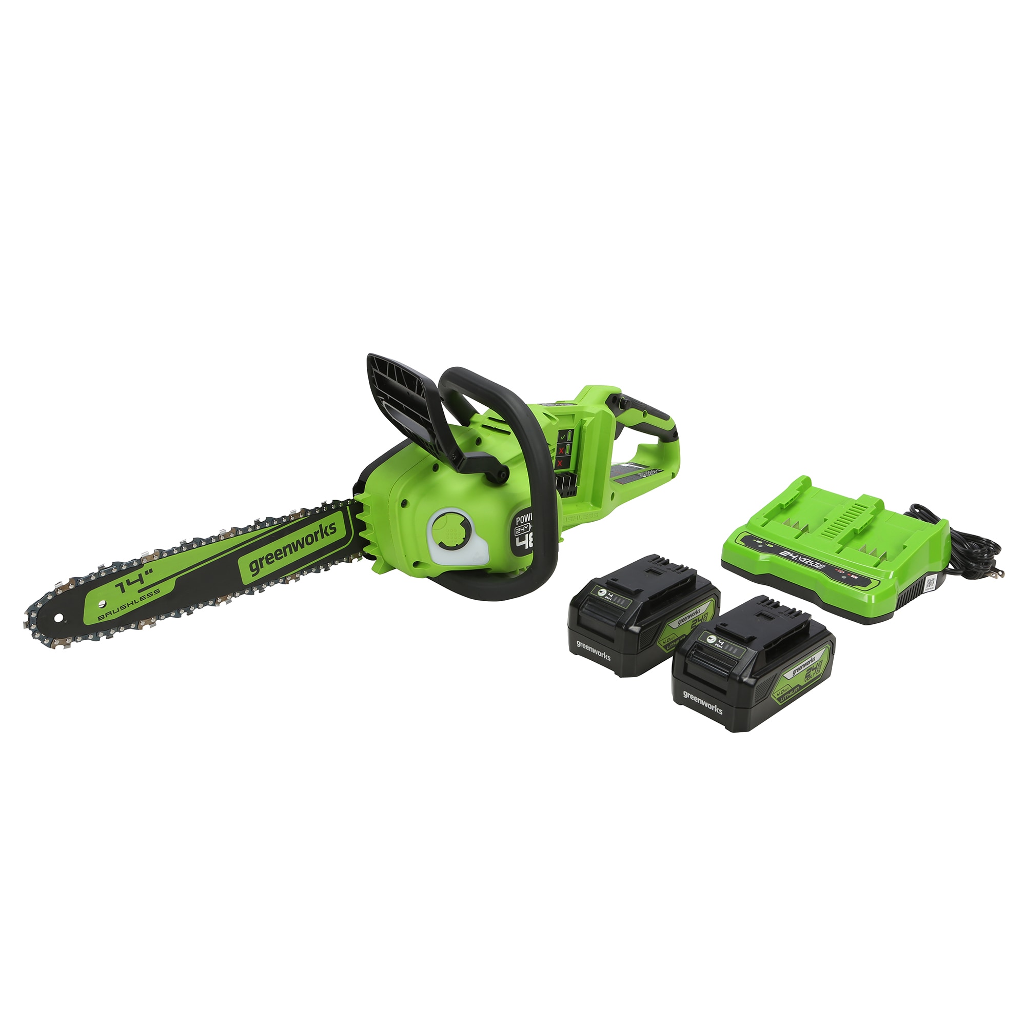 Greenworks 24-volt 14-in Battery 4 Ah Chainsaw Battery Included Charger Included - Image 1