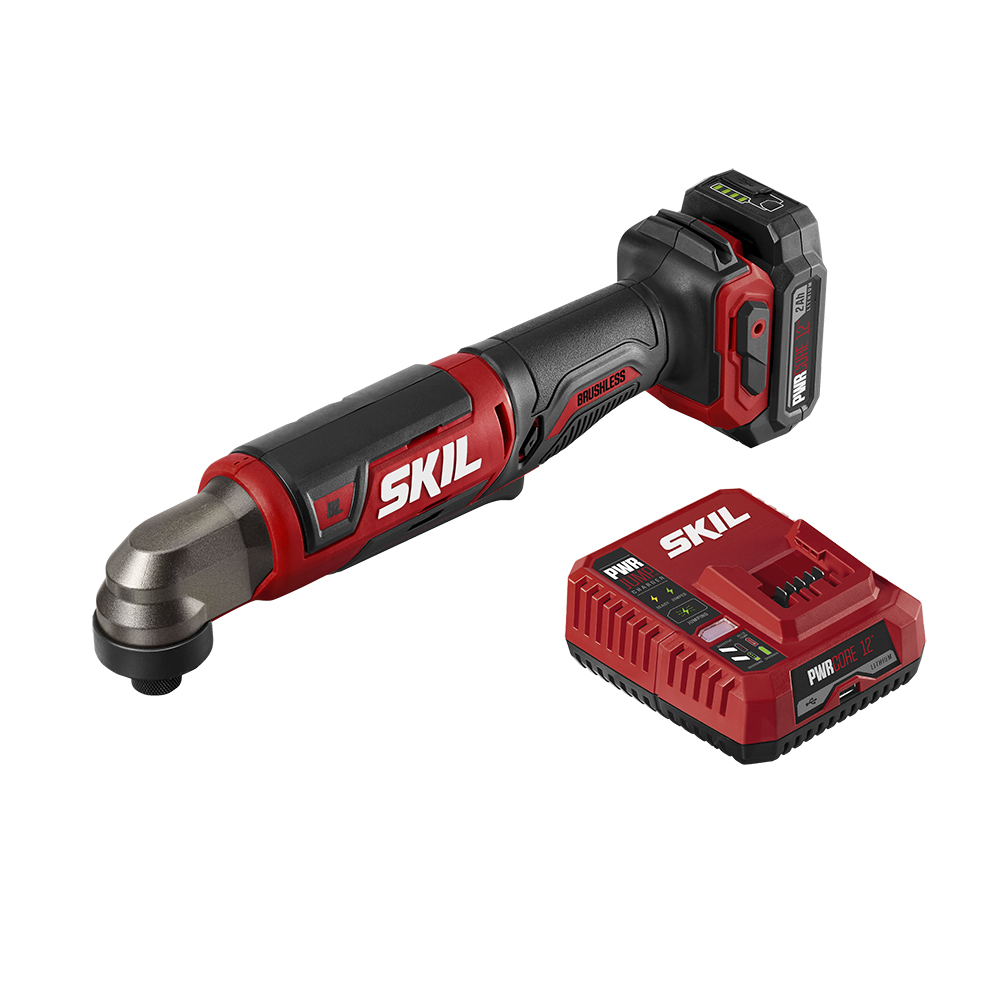 SKIL PWR CORE 12 Brushless 12V 1/4 Inch Hex Right Angle Impact Driver Includes 2.0Ah Lithium Battery and PWR JUMP Charger - RI574502 - Image 1