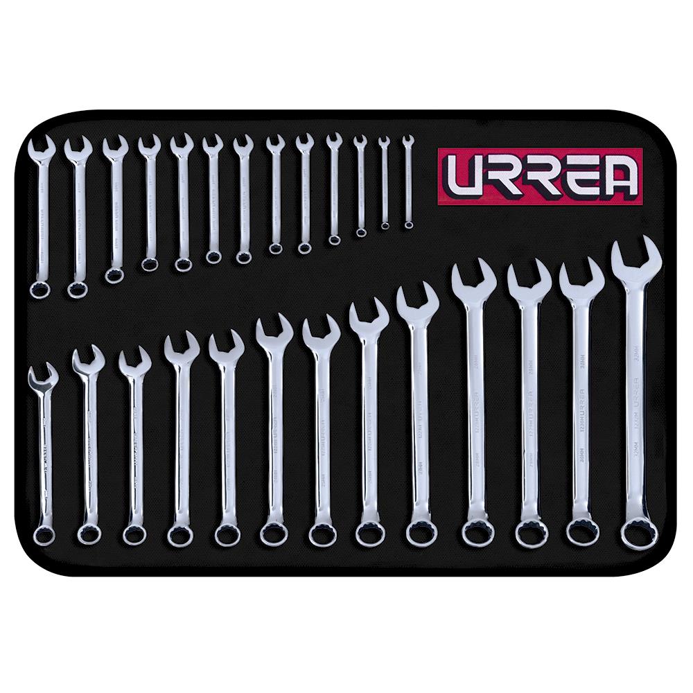 URREA 26 -Piece Set 12-point Metric Standard Combination Wrench Includes Soft Case - Image 1