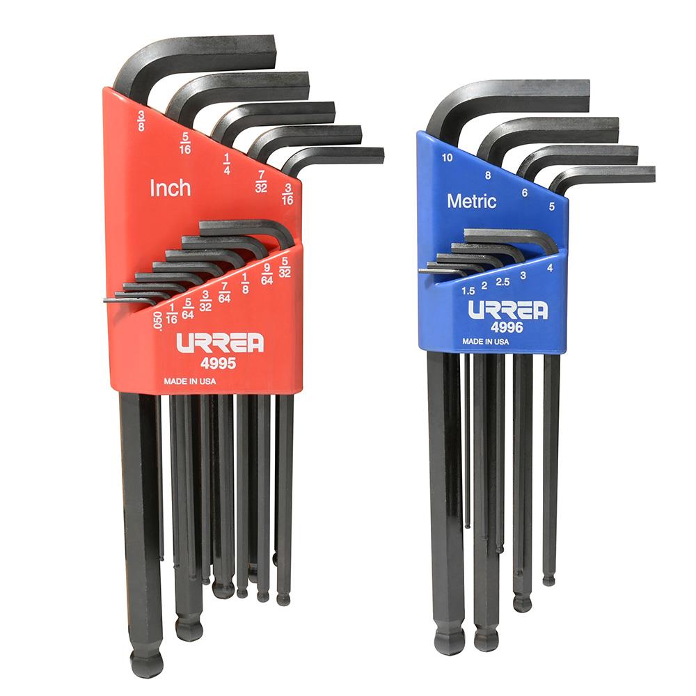 URREA Metric and standard (SAE) 22 -Pieces Ball End Hex key set - Image 1
