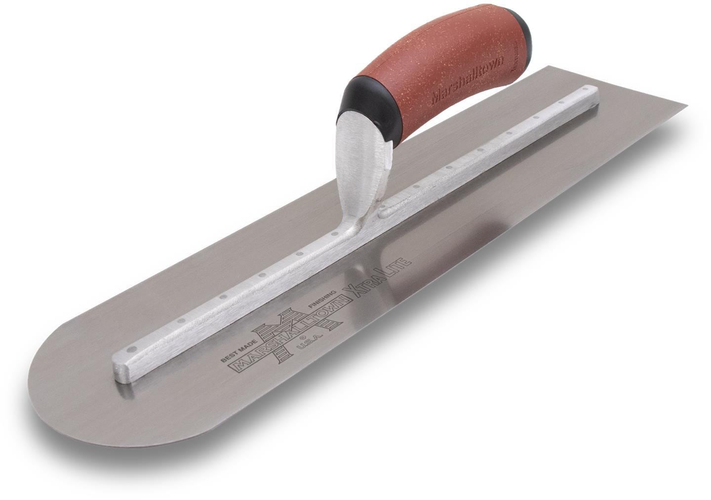 18 in. x 4 in. Rounded Front Finishing Trowel with DuraCork Handle - Image 1