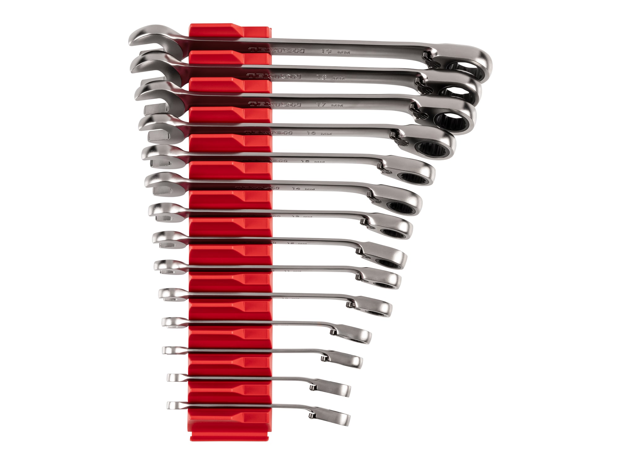 Tekton Ratcheting Combination Wrench Set, Organizers, (6-19 mm) - Image 1