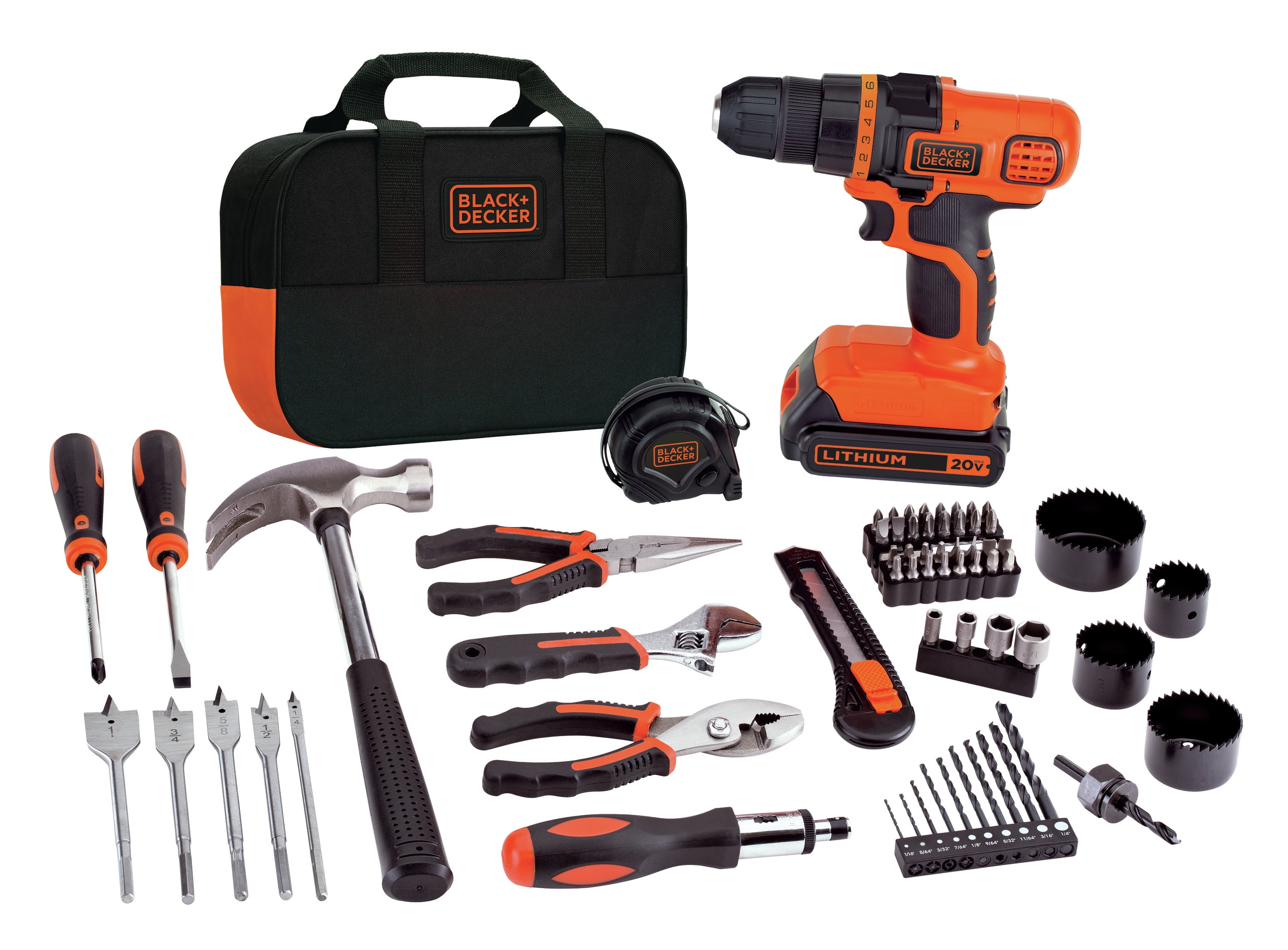 BLACK+DECKER 20-Volt MAX* Lithium-Ion Drill-Driver And 66-Piece Project Kit, LDX120PK - Image 1