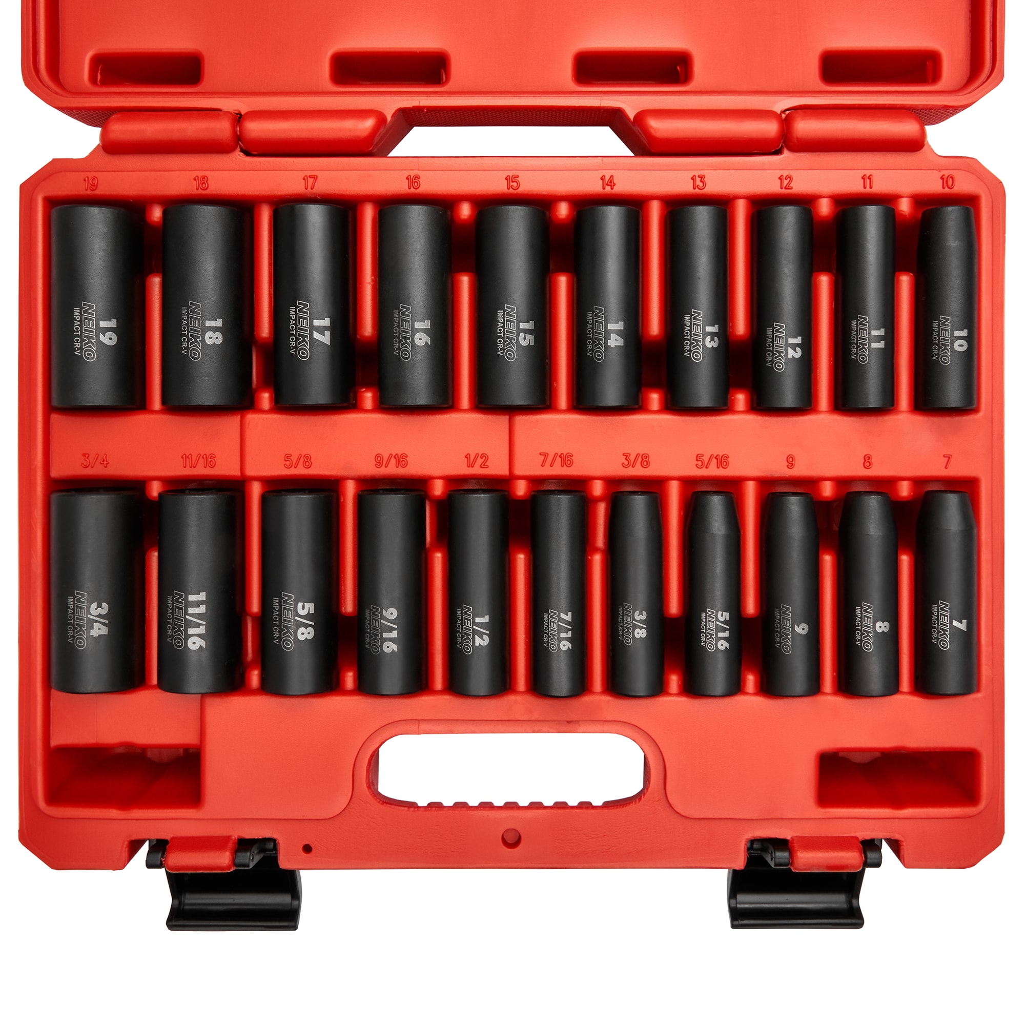 NEIKO 21 -Piece Standard (SAE) and Metric 3/8-in Drive Set 6-point Impact Socket Set - Image 1