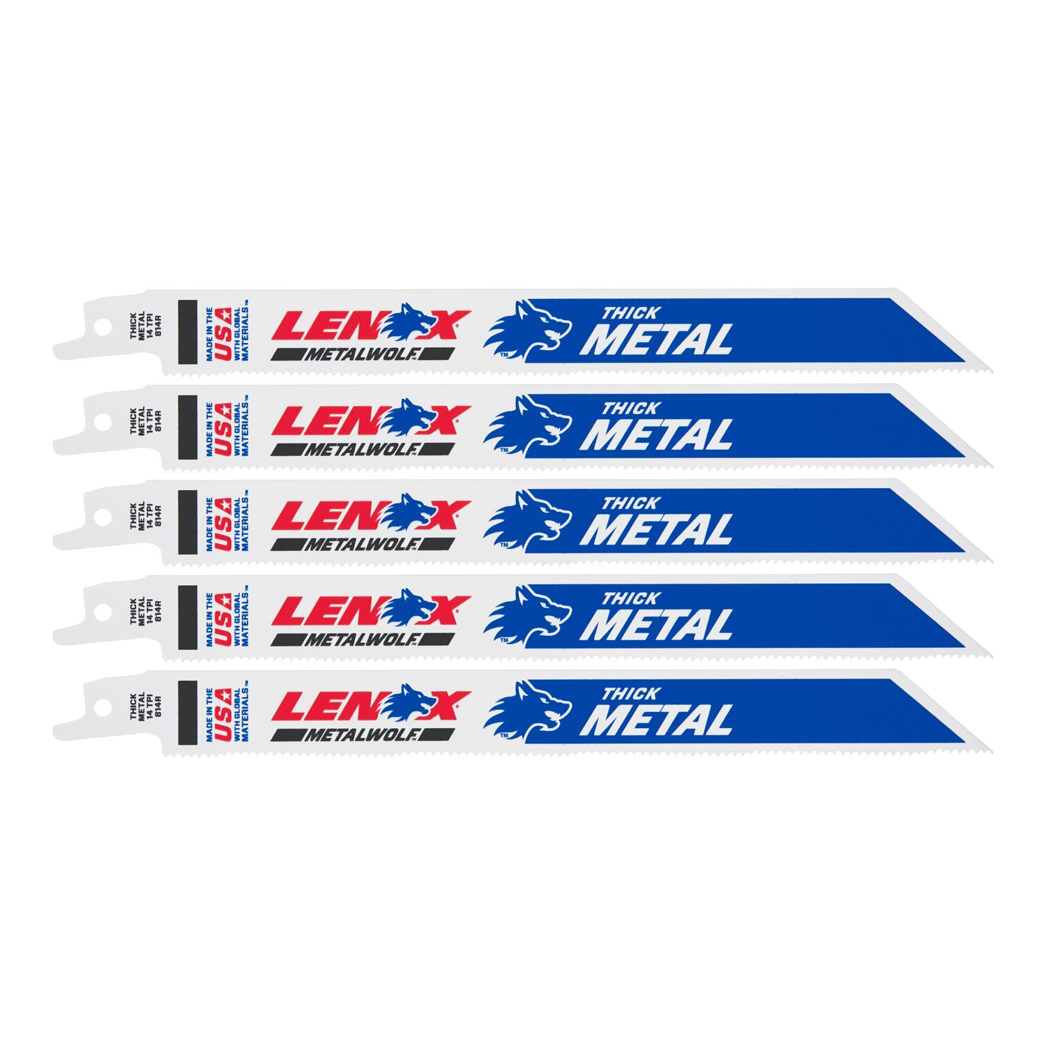 LENOX Power blast Bi-metal 8-in 14 TPI Metal cutting Reciprocating Saw Blade 5 -Pack - Image 1