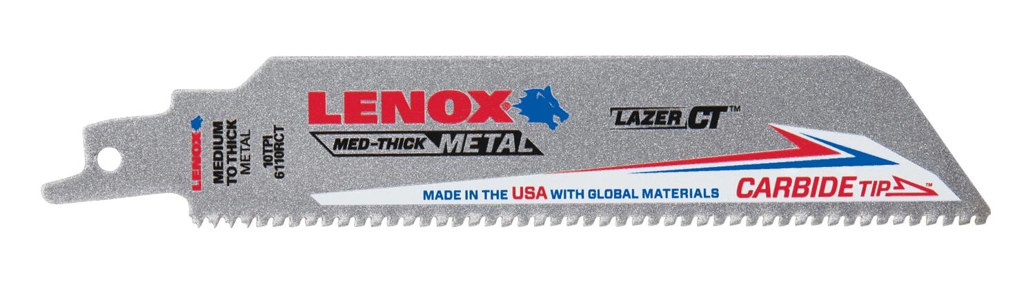 LENOX Carbide tooth 6-in 10 TPI Wood/Metal cutting Reciprocating Saw Blade - Image 1