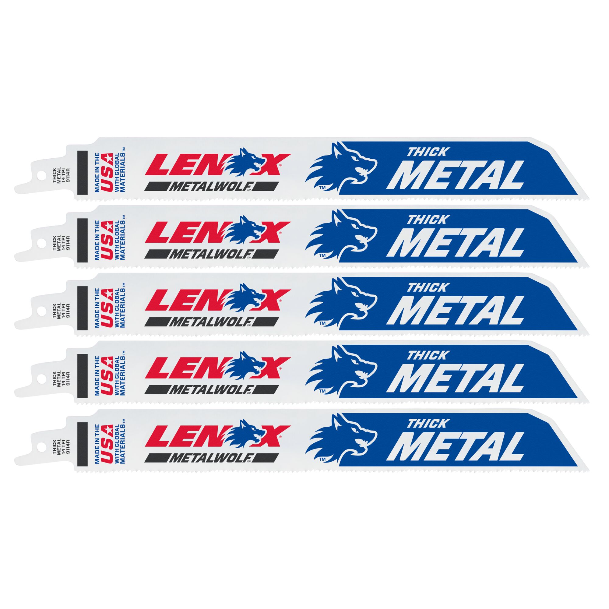 LENOX METALWOLF Bi-metal 9-in 14 TPI Metal cutting Reciprocating Saw Blade 5 -Pack - Image 1