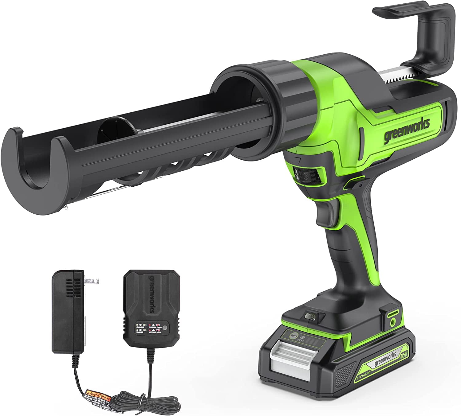 Greenworks 24V Cordless Caulk Gun 6-Speed Anti-Dripping with 2Ah Battery and Changer - Image 1