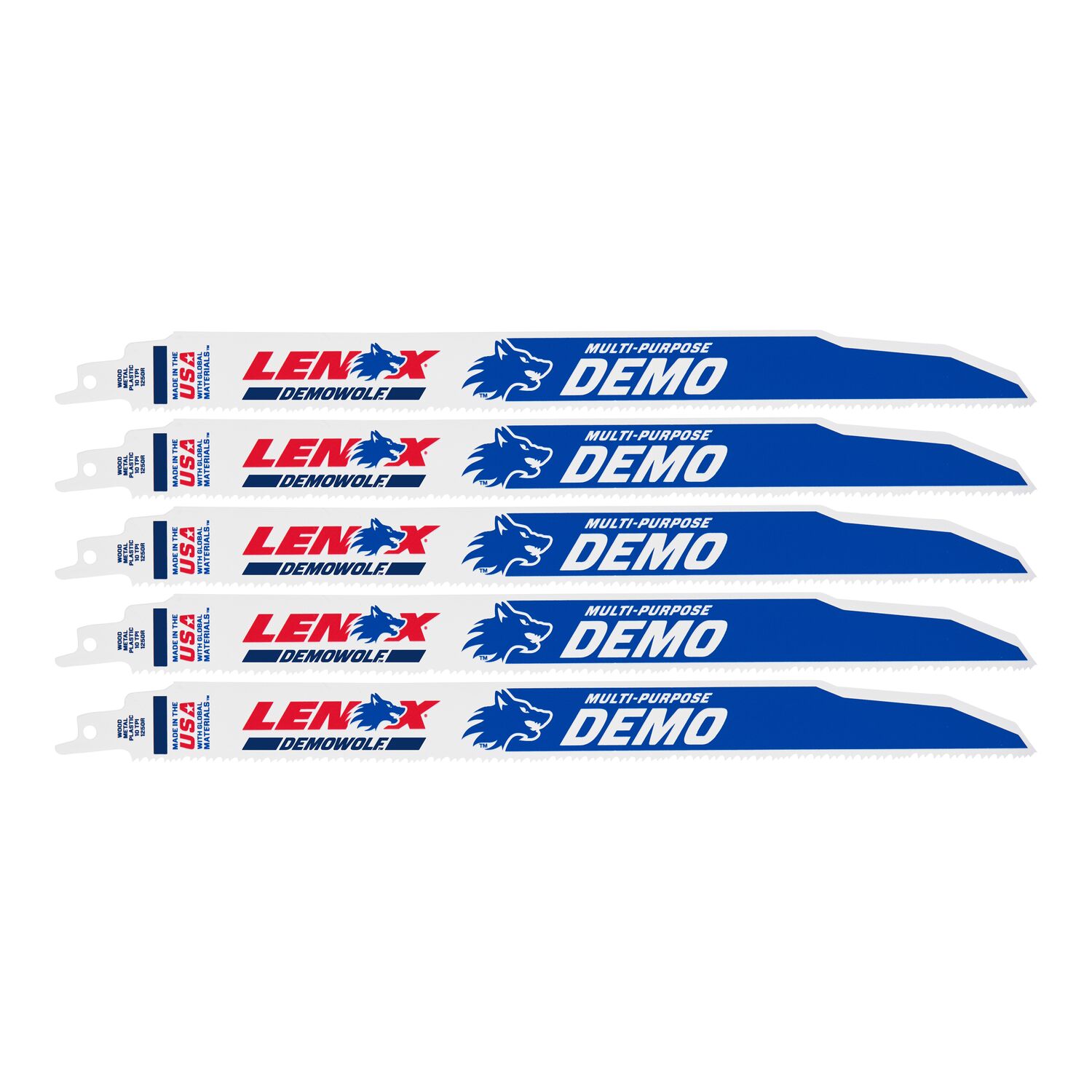 LENOX Bi-metal 12-in 10 TPI Demolition Demolition Reciprocating Saw Blade 5 -Pack - Image 1