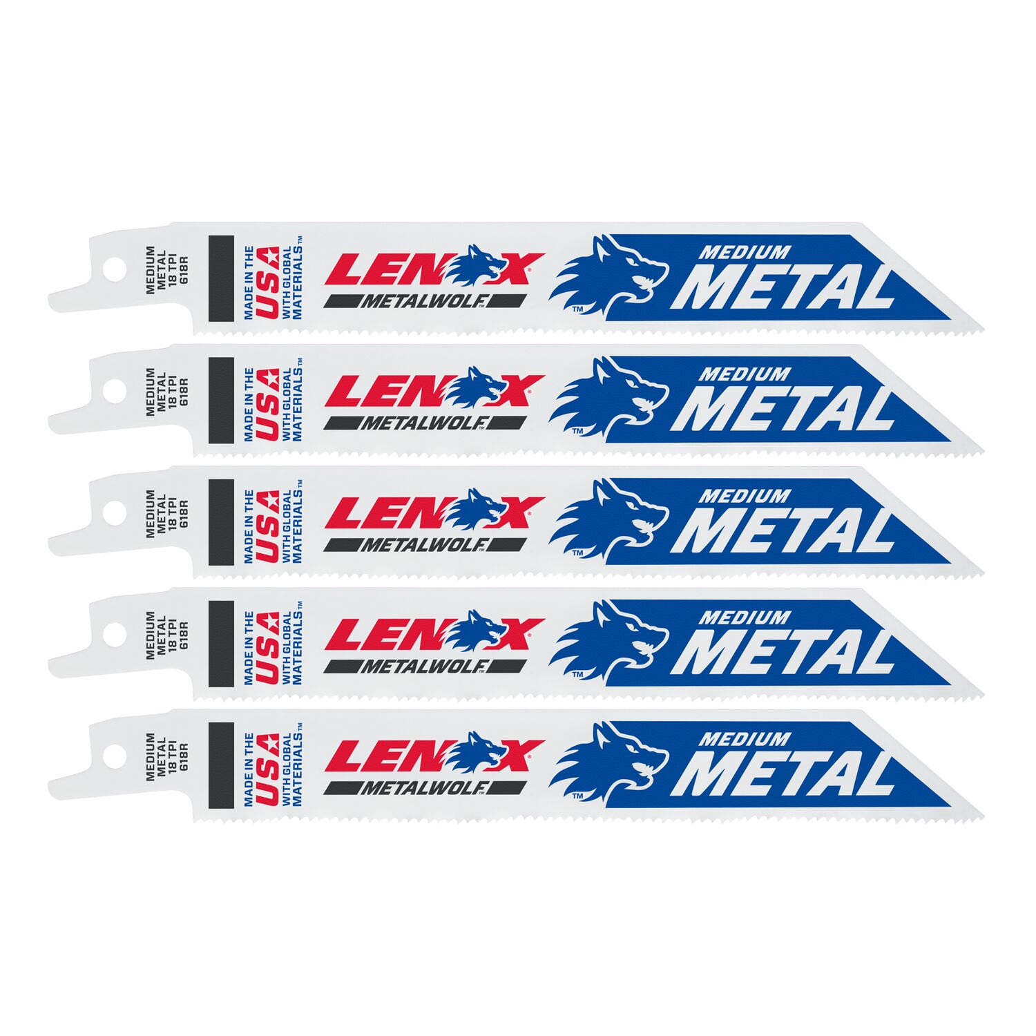 LENOX METALWOLF Bi-metal 6-in 18 TPI Metal cutting Reciprocating Saw Blade Set 5 -Pack - Image 1
