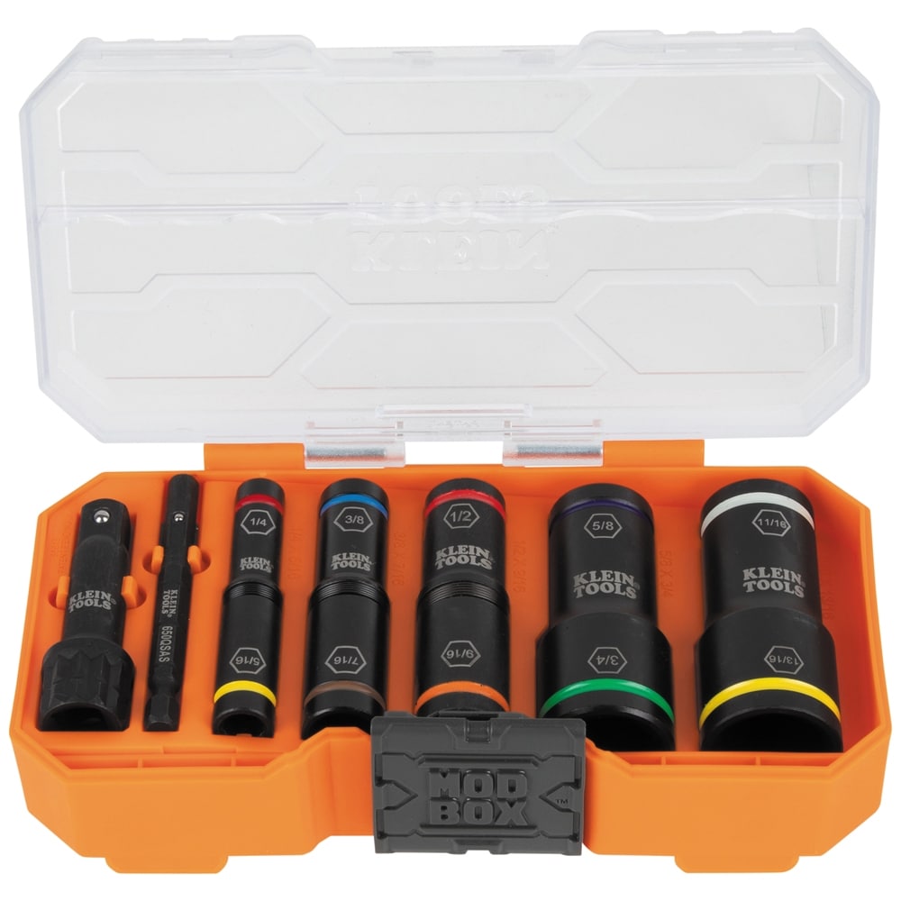 Klein Tools KNECT Flip-10 Heavy Duty Flip Impact Socket Set, SAE, 8-Piece - Image 1