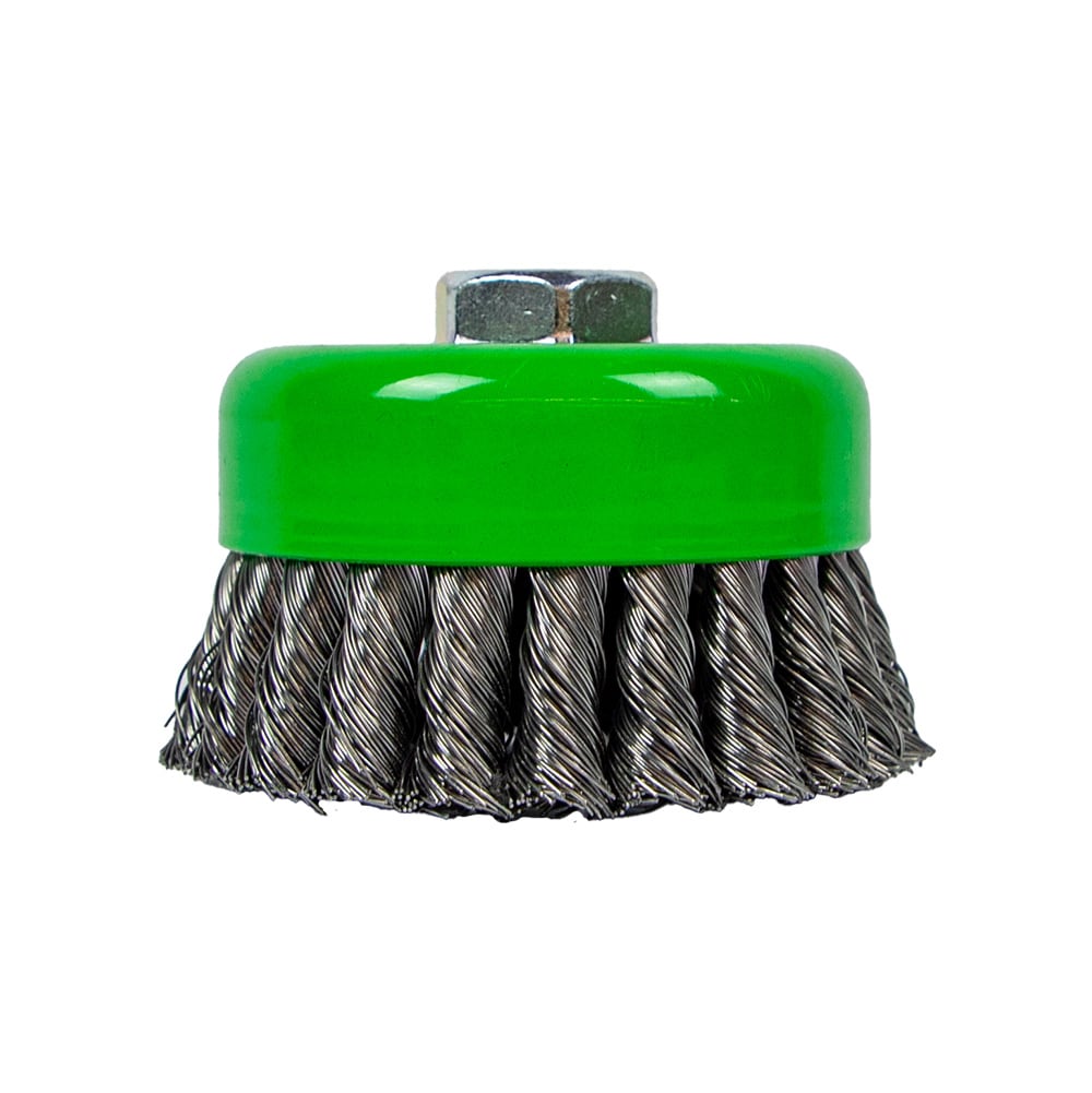 Forney 72753 4-Inch by 5/8-11 Knotted Cup Brush .020 Carbon Steel - Image 1