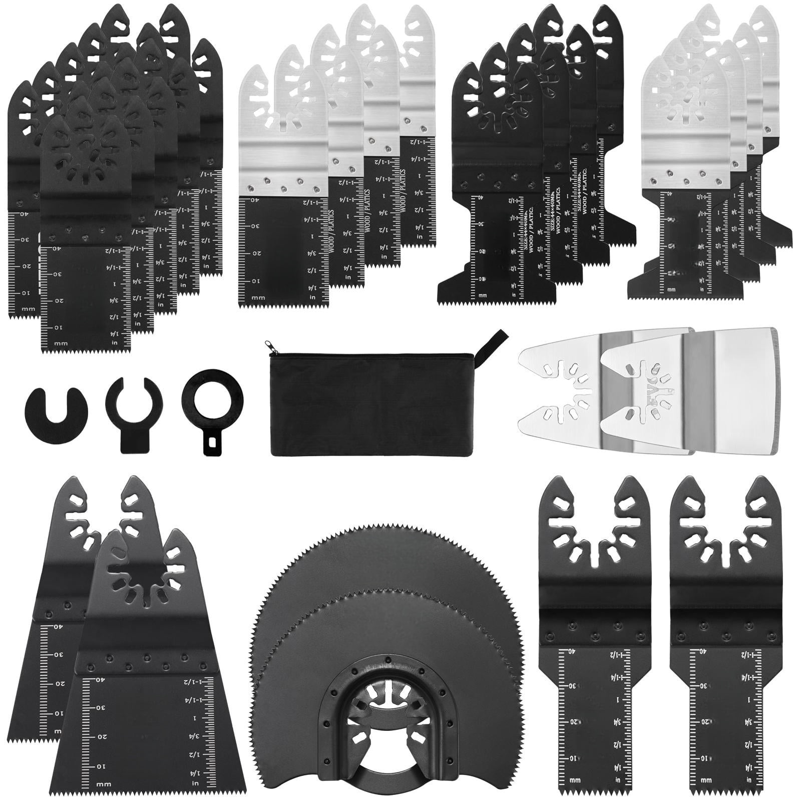 BENTISM 30PCS Multi Tool Blades Kits, Universal Quick Release Oscillating Saw Blades, 8 Types Wood Metal Plastic Oscillating Tool Blades, Fit Dewalt Bosch Milwaukee Hitachi Chicago Craftsman - Image 1