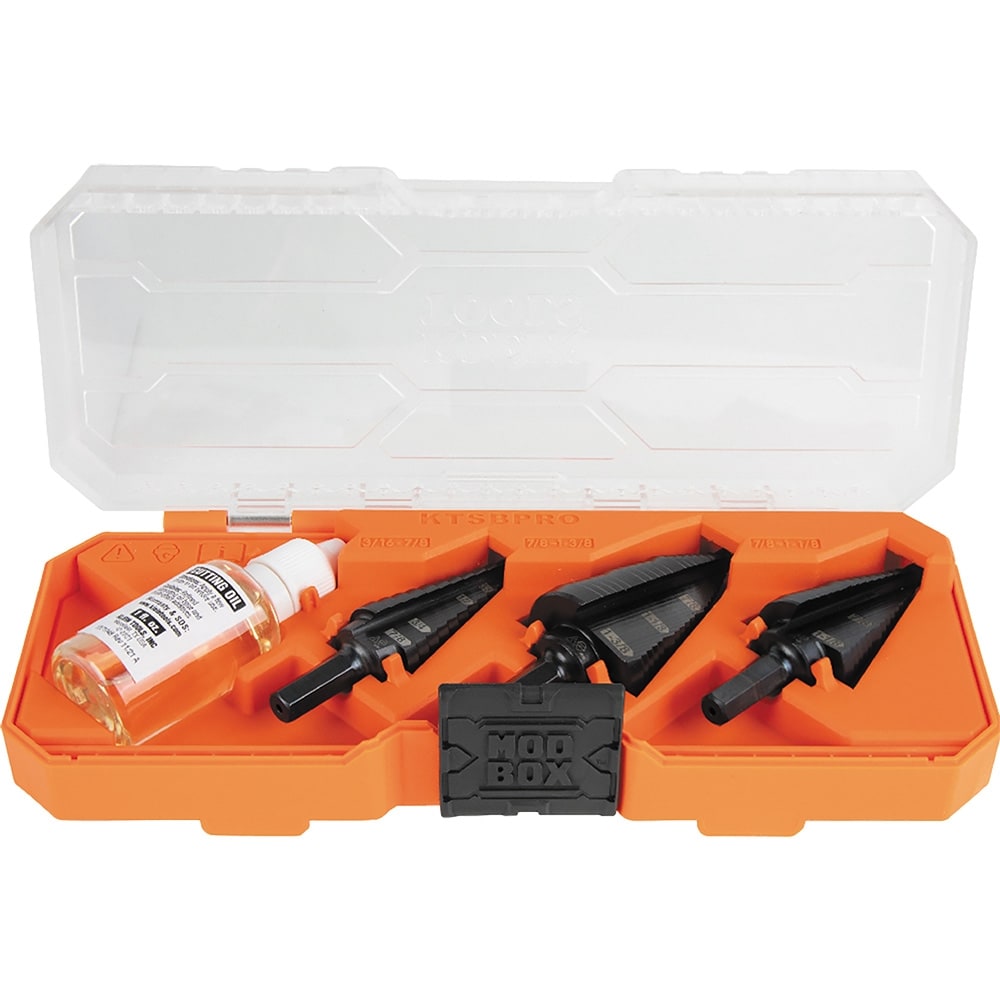 Klein Tools Premium Electrician's 3/8-Inch Hex Step Bit Set, 3 Piece - Image 1