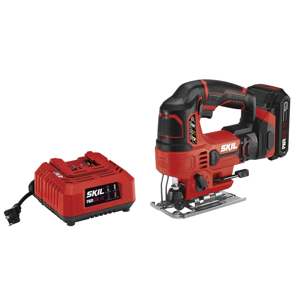 SKIL 20V 7/8-inch Cordless Jigsaw, 2.0Ah Lithium Battery & Charger, JS820302 - Image 1