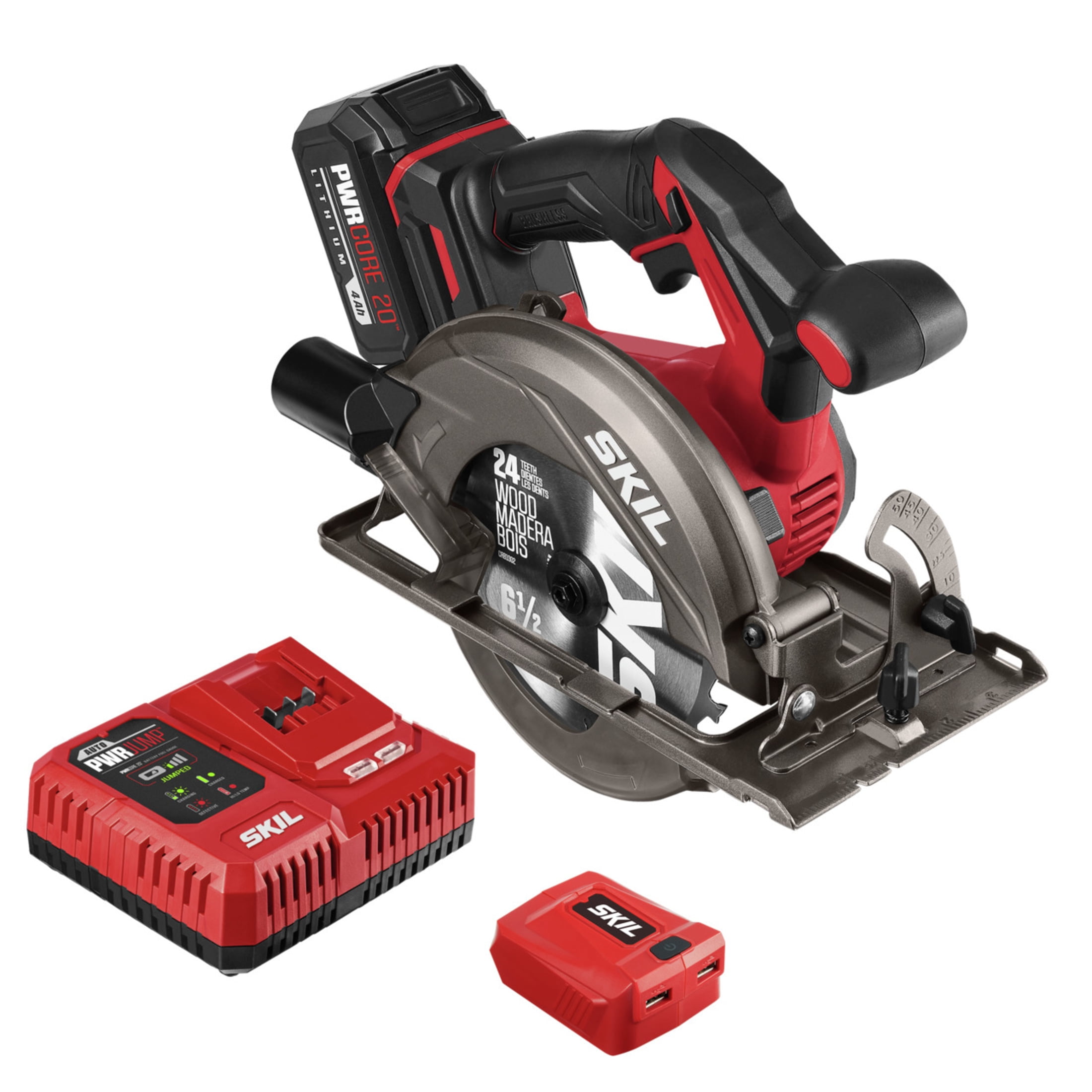 SKIL PWR CORE 20™ Brushless 20-Volt 6.5 in Circular saw Kit with 4.0 Ah Lithium Battery and PWR JUMP™ Charger - Image 1