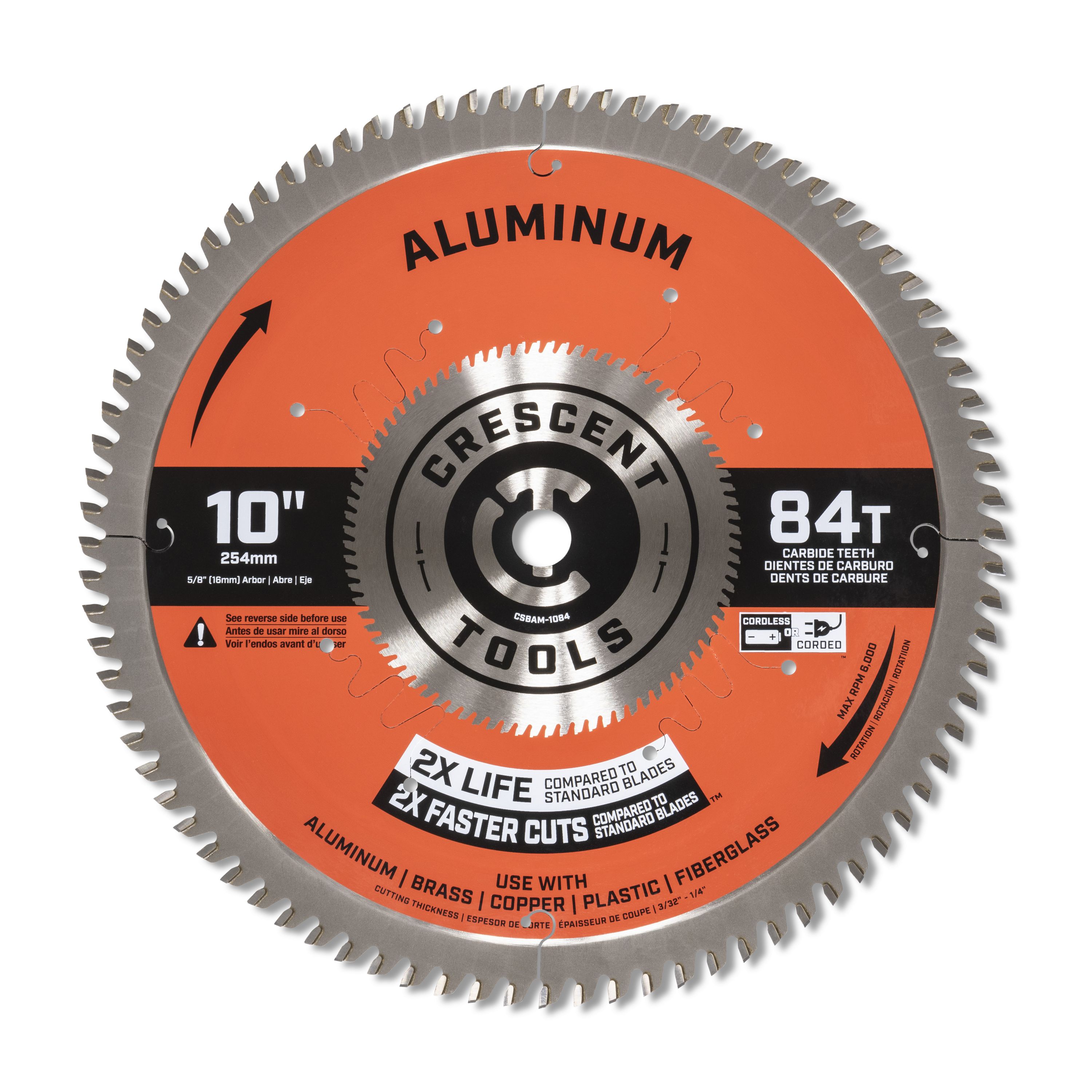 Crescent Medium Aluminum 10-in 84 -Tooth Carbide Circular saw blade Individual - Image 1