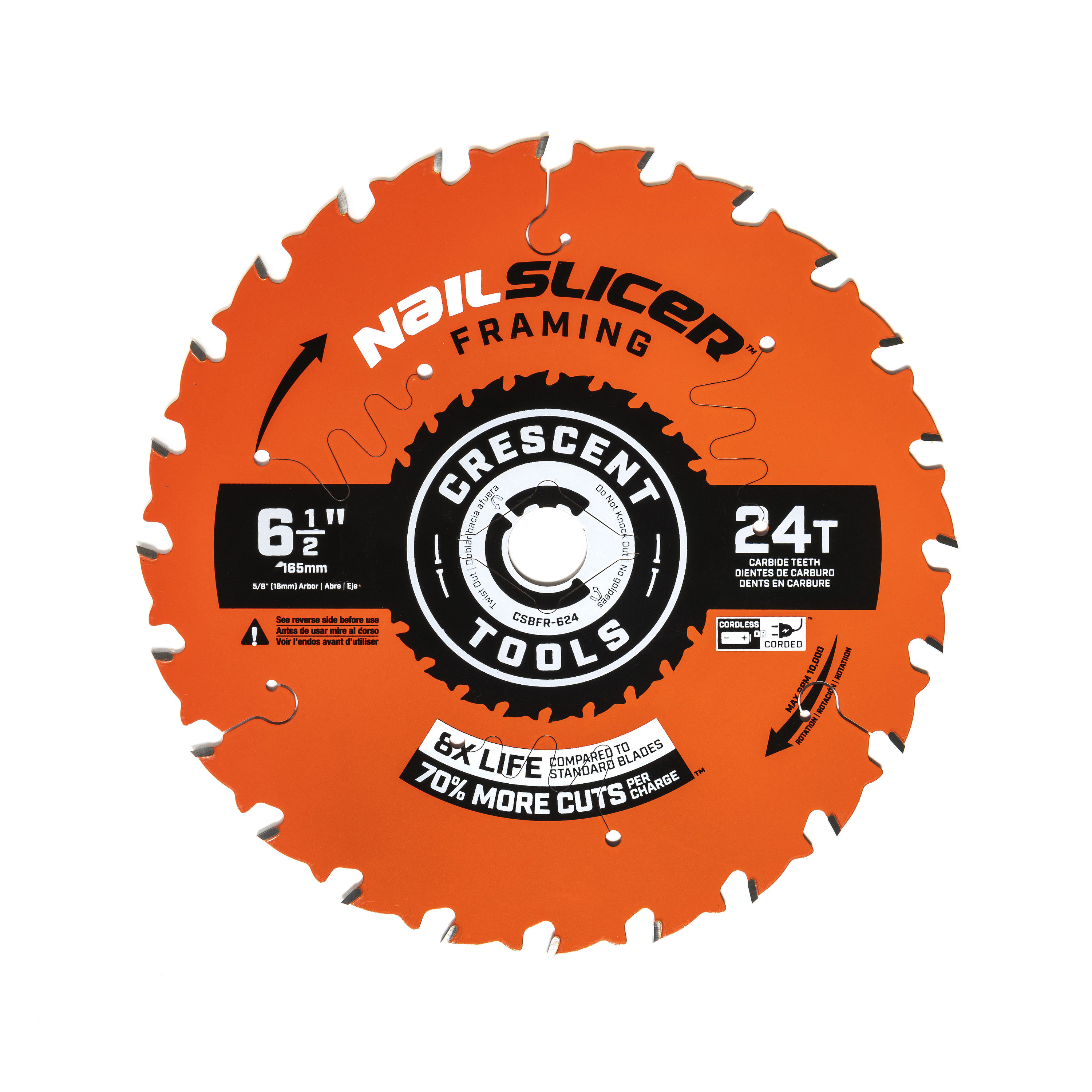 Crescent 6-1/2-in 24 -Tooth Rough Finish Carbide Framing circular saw blade Individual - Image 1