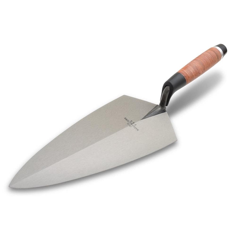 Marshalltown 11-in x 5.5-in High carbon steel Brick Leather Handle Trowel - Image 1