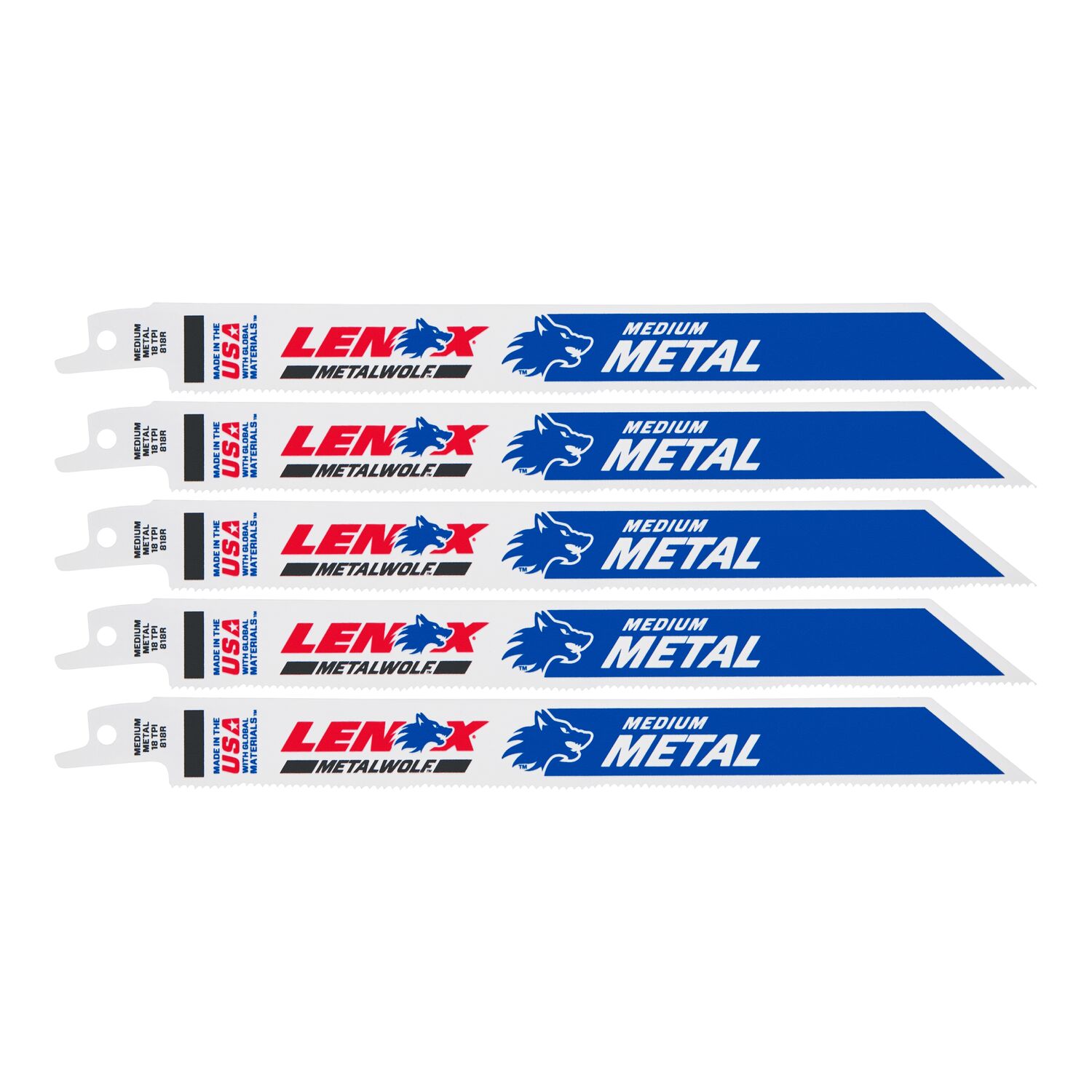 LENOX Tools Bi-Metal Reciprocating Saw Blade, 8-inch, 18 TPI, 5-Pack (20578818R) (Pack of 5) - Image 1