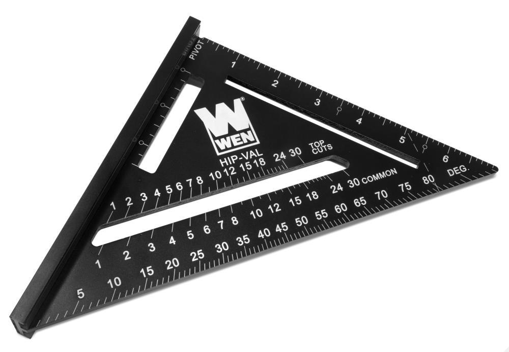 WEN ME777L 7-Inch Magnetic Rafter Square Layout Tool with Laser-Etched Scale, Silver - Image 1