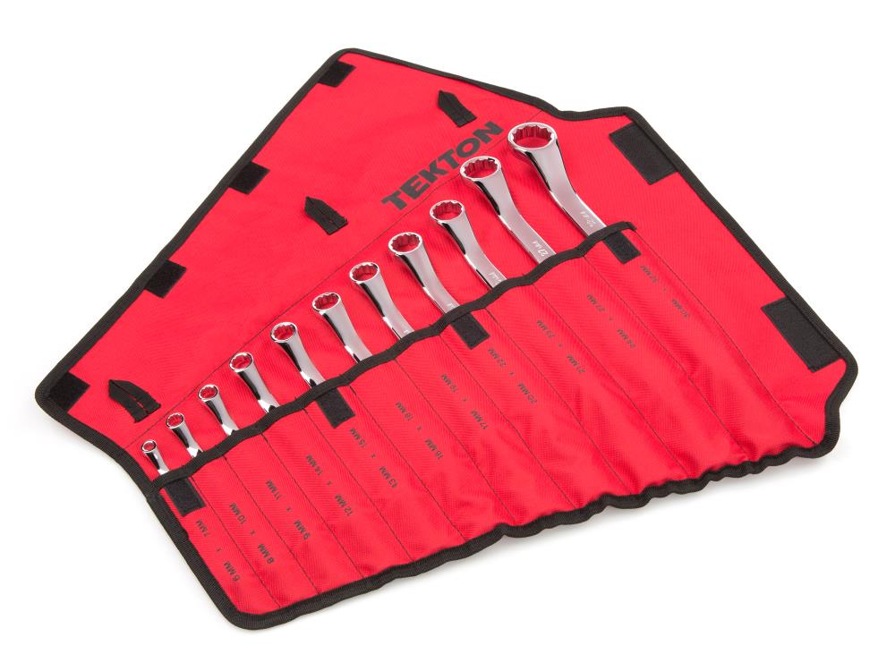 TEKTON 11 -Piece Set Metric Offset Combination Wrench Includes Soft Case - Image 1