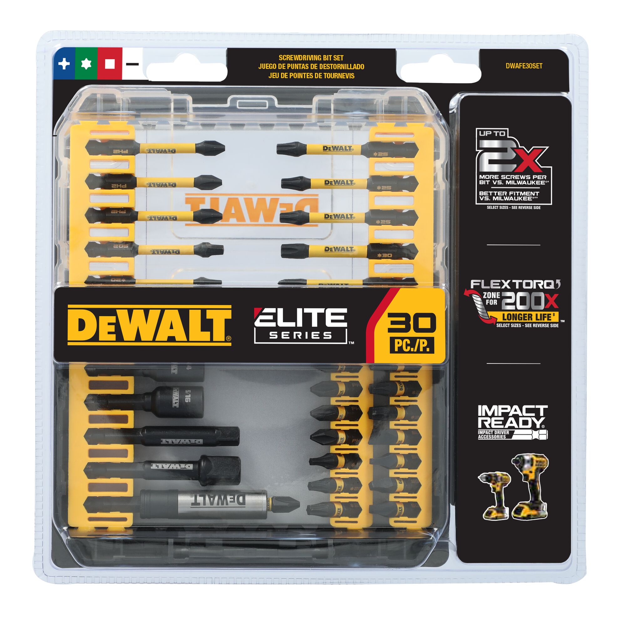 DEWALT ELITE SERIES 1/4-in x Impact Driver Bit Set 30 -Piece - Image 1