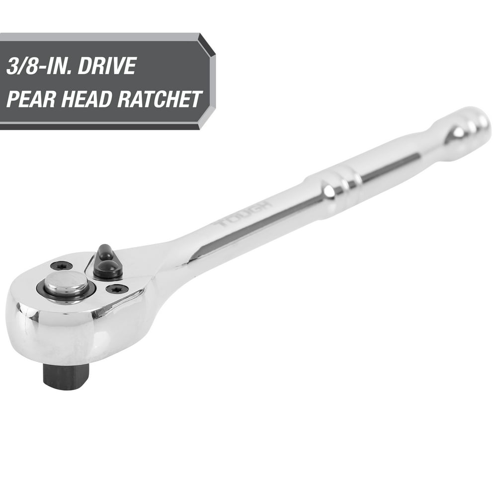 Hyper Tough Chrome 3/8-inch, 72-Tooth Pear Head Ratchet, 5799V - Image 1