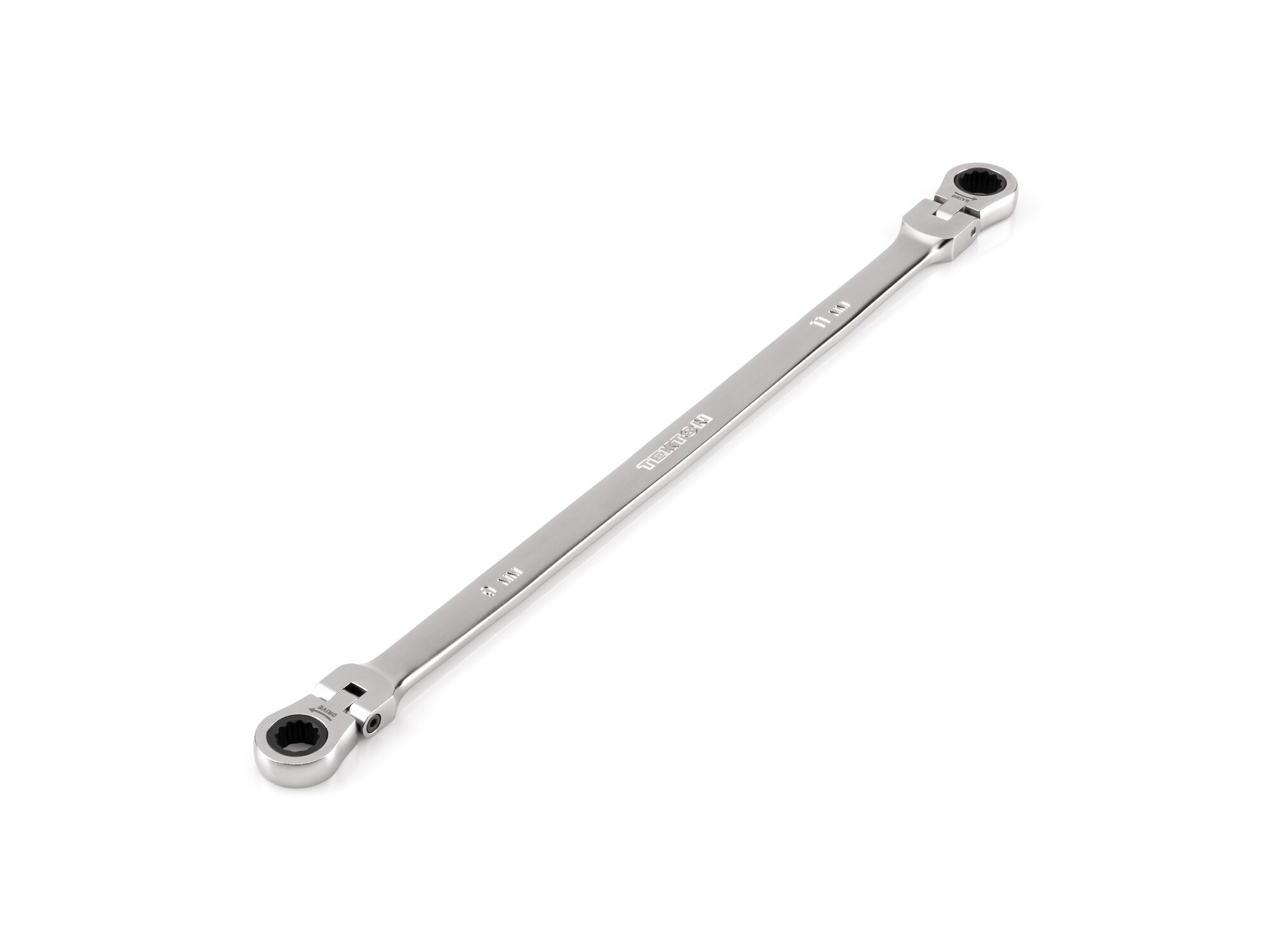 TEKTON 9mm x 11mm Metric Flexible Head Ratchet Wrench - Image 1