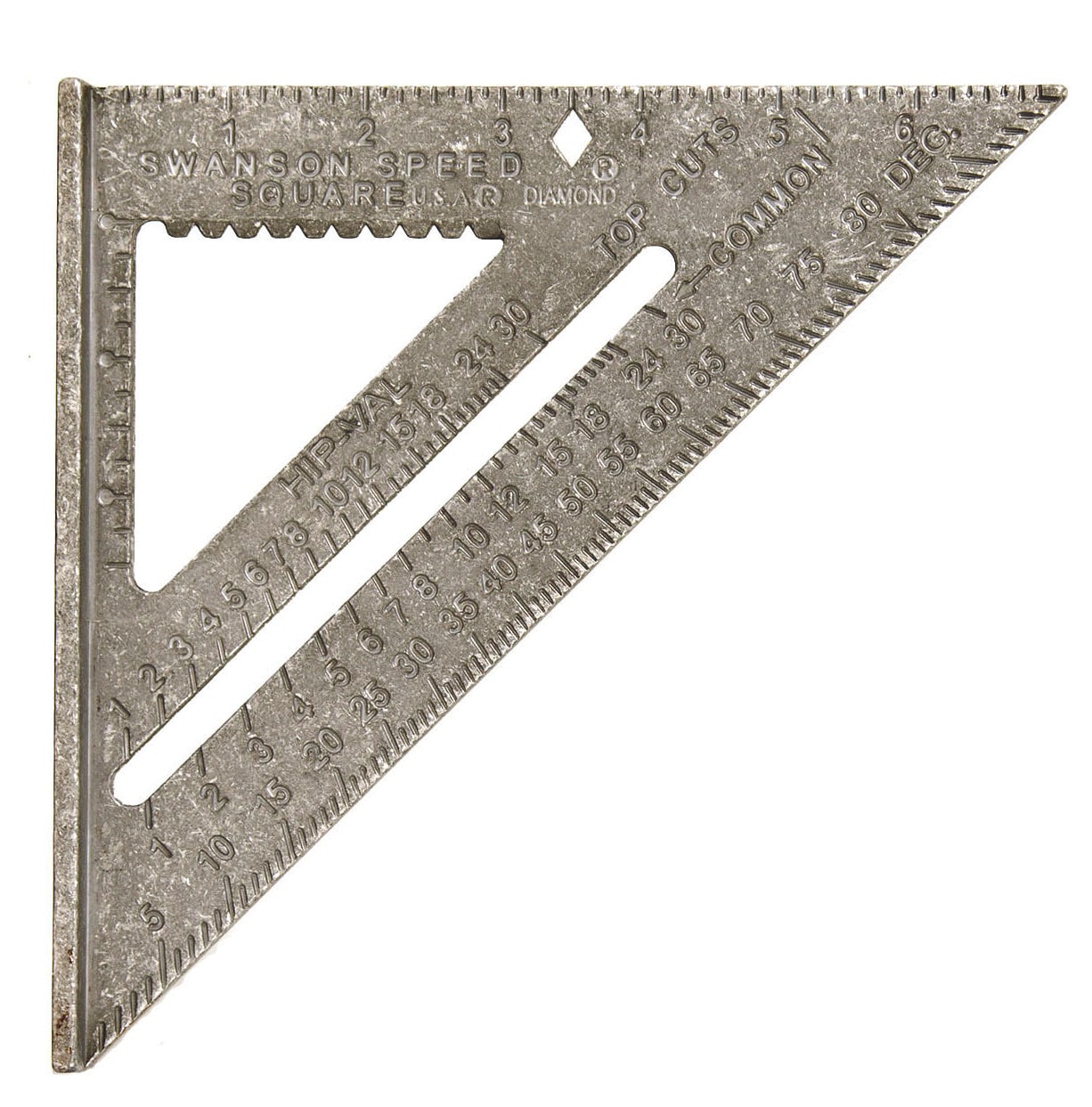 7 in. Speed Square, Rafter / Carpenter Square Layout Tool with Etched Markings and Blue Book - Image 1