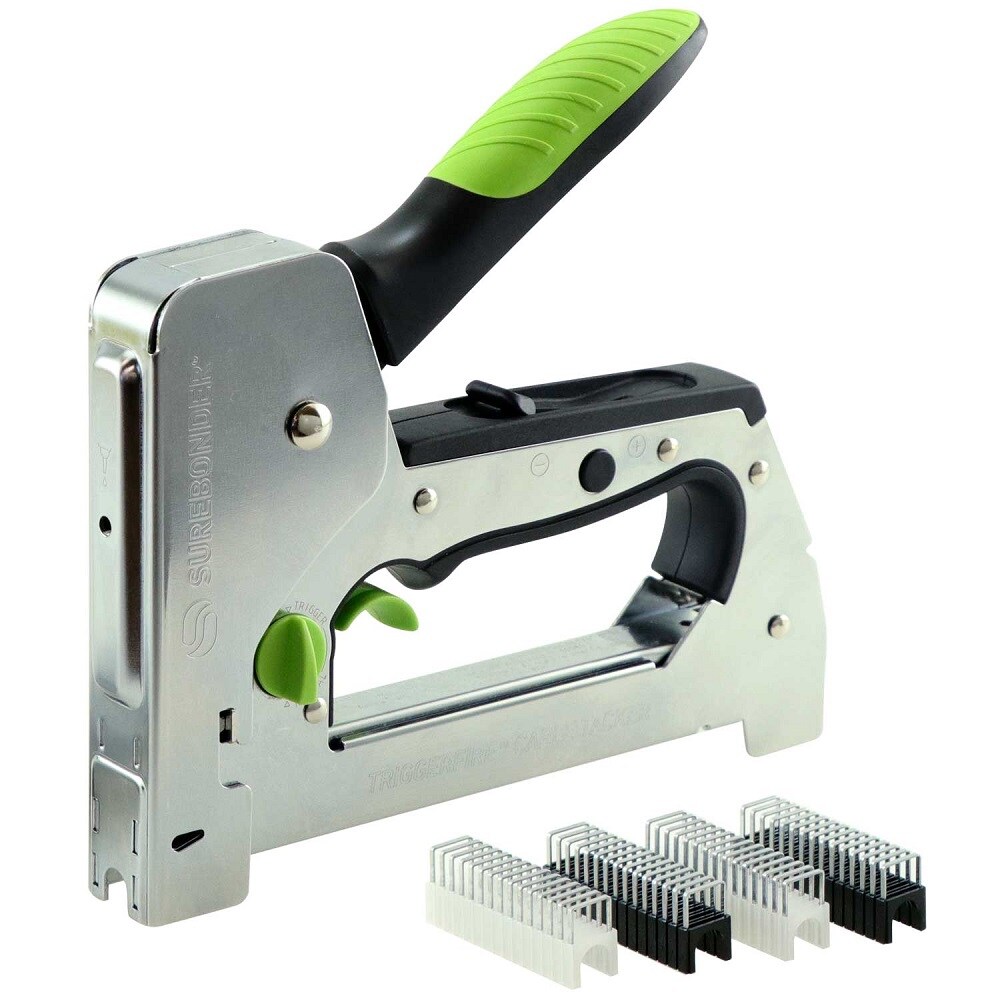 Heavy-Duty Triggerfire Cable Tacker Secures Low Voltage Coax/Ethernet Cable-UL Listed Insulated Staples Included - Image 1