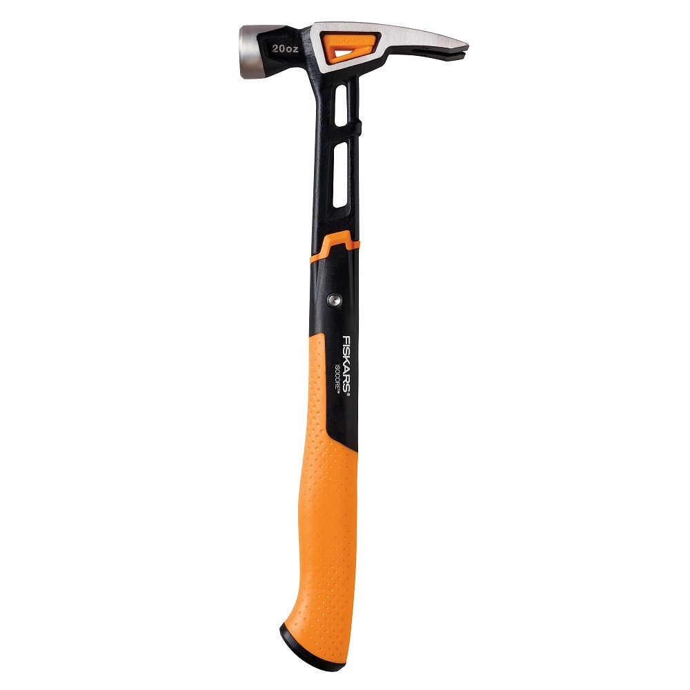 Fiskars Pro IsoCore 20 oz General Use Hammer (15.5") - with Rip Claw, Shock-Absorbing Grip, and Magnetic Nail Starter - Home Improvement, DIY and Carpenter Tools - Image 1