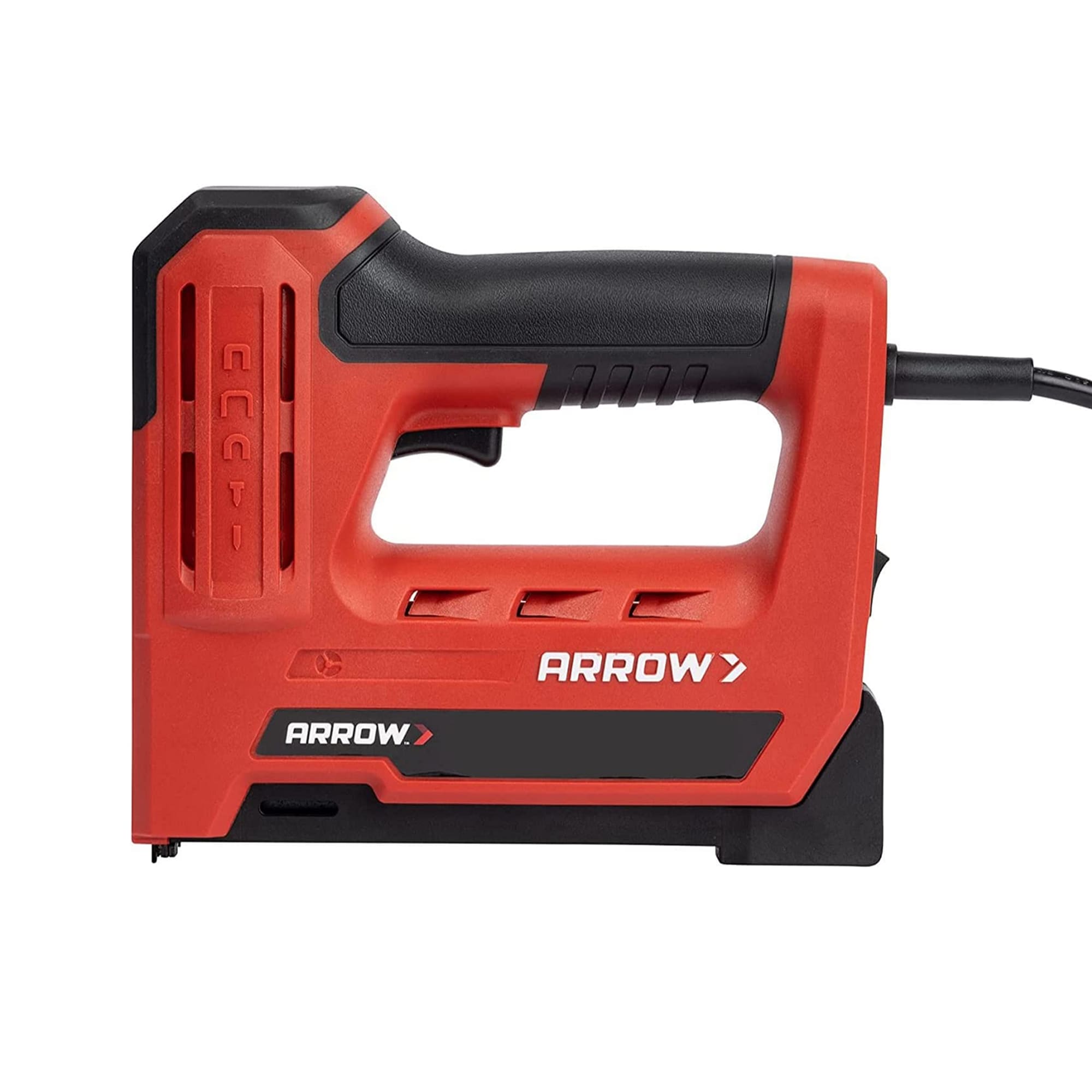 Arrow ET501F Corded 5-in-1 Professional Electric Staple and Nail Gun, Wire Stapler, and Brad Nailer for Upholstery, Framing, Insulation, Crafts, Fencing, and Cable, Black/Red - Image 1