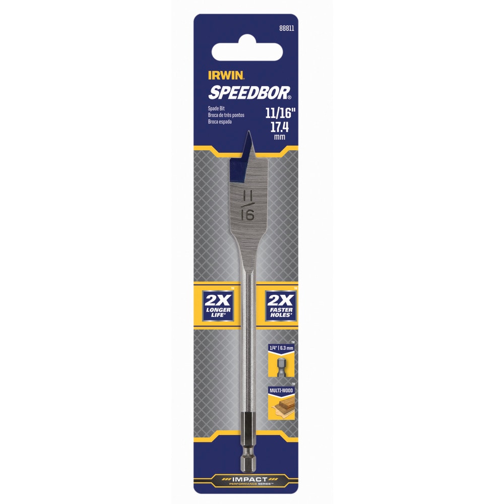 IRWIN SPEEDBOR 11/16-in x 6-in Woodboring Spade bit Drill Bit - Image 1