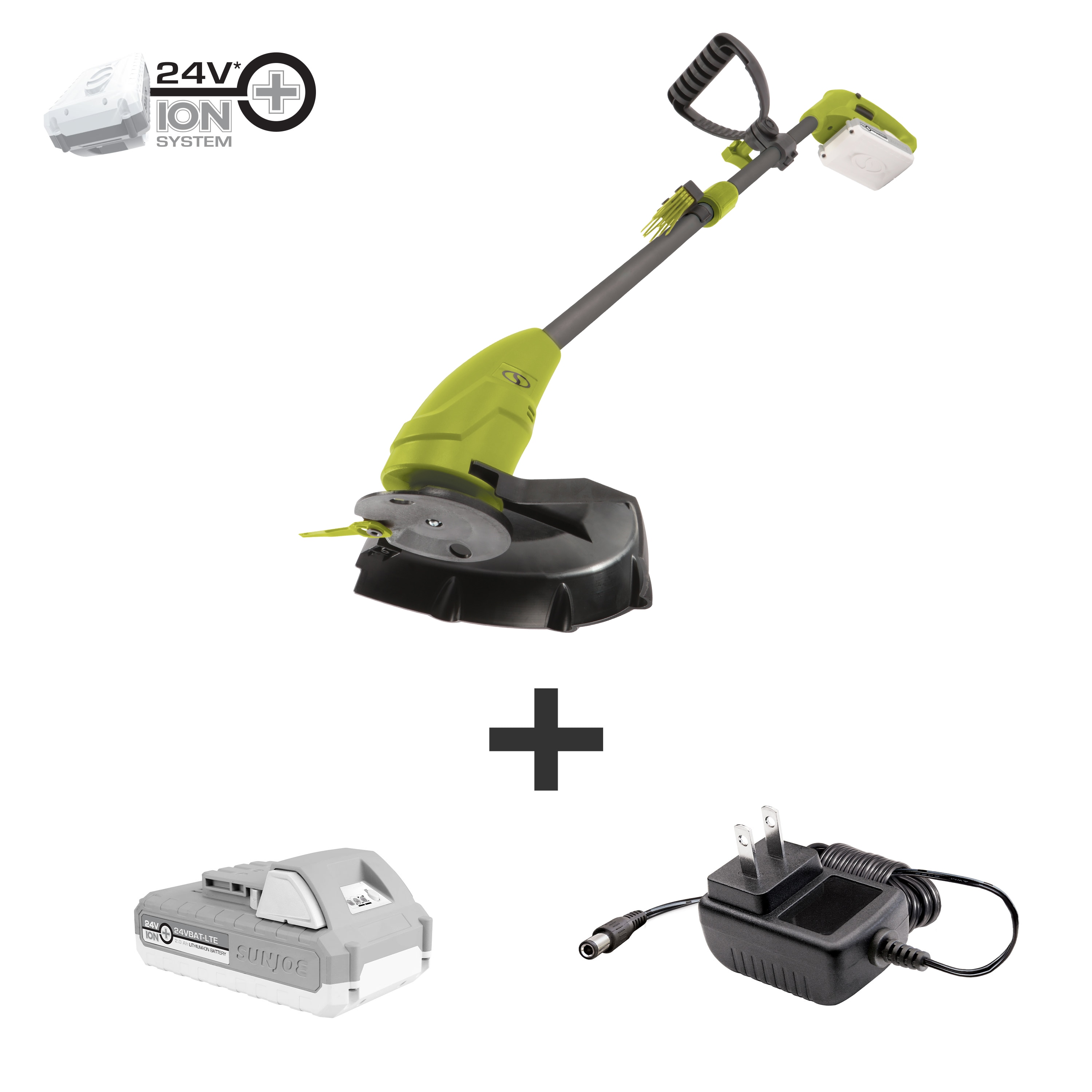 Sun Joe 24V-GT10-LTE 24-Volt IONMAX 10-inch Cordless Lightweight Stringless Grass Trimmer, Kit (w/ 2.0-Ah Battery + Charger) - Image 1