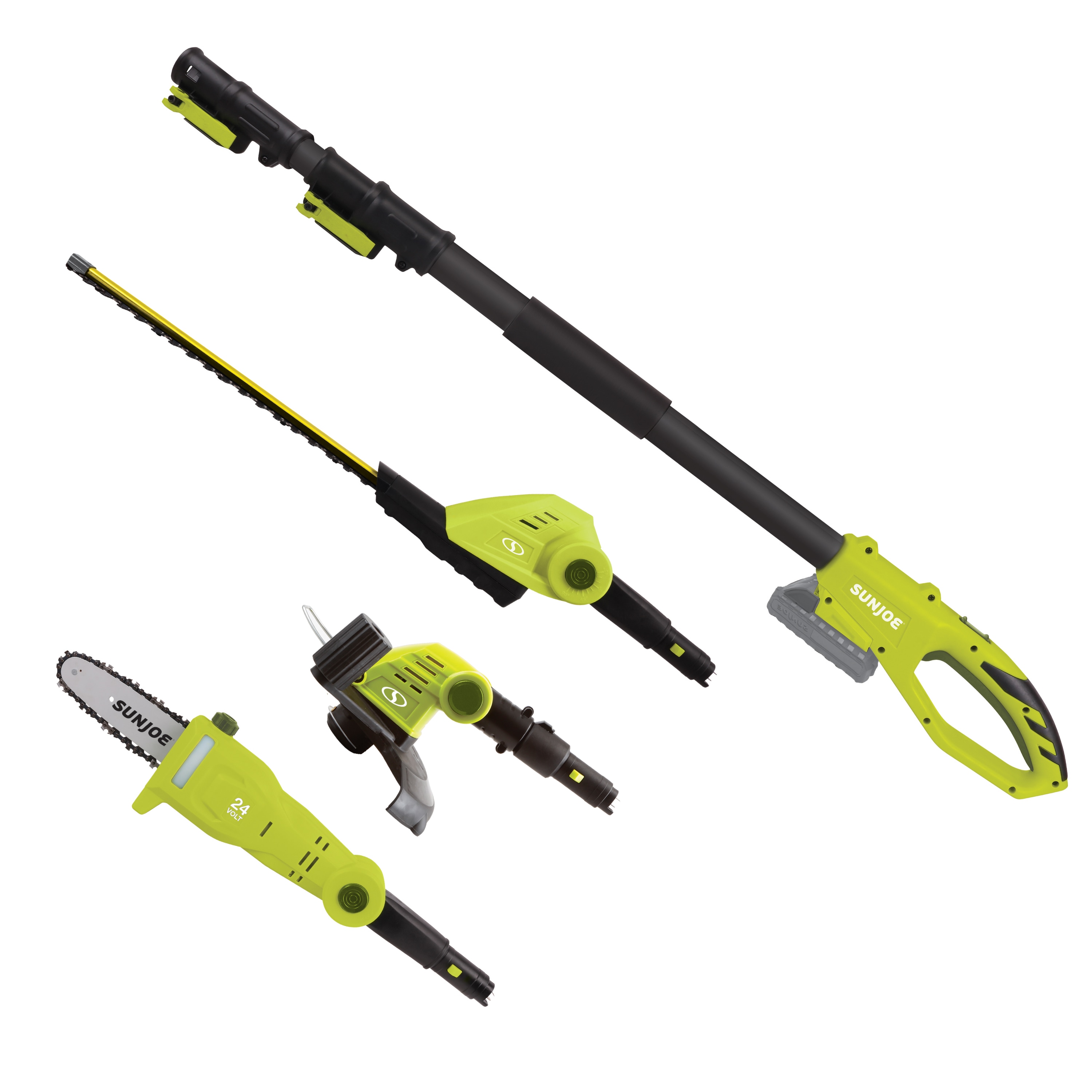 Sun Joe Cordless Lawn Care System, Grass & Hedge Trimmer Combo Power Tool Kit with 8” Pole Saw, Batteries & Charger - Heavy-Duty Trimming Machine Set for Lawn, Yard & Gardening Care, IONMAX GTS4002C - Image 1