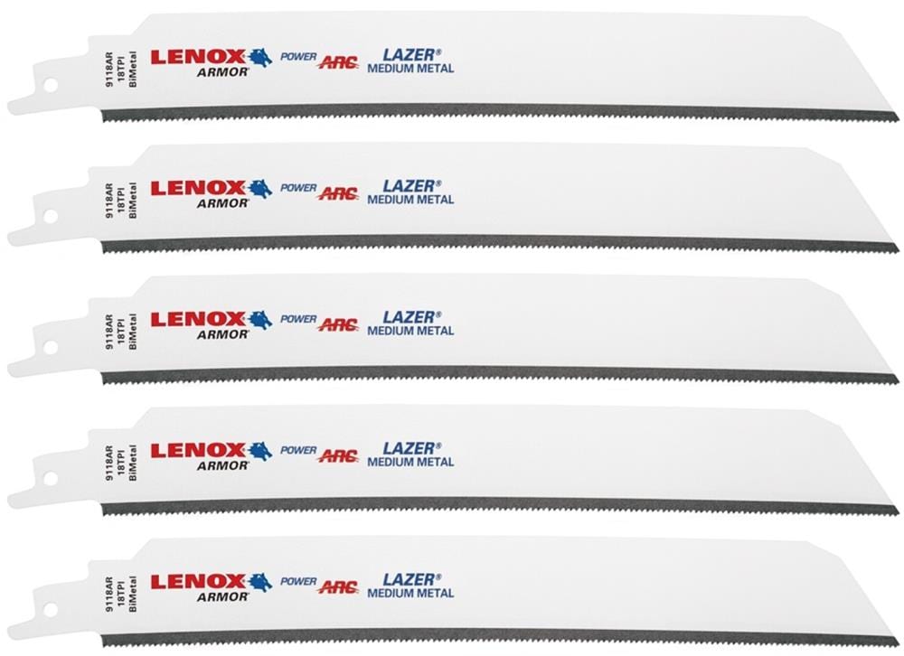 LENOX Bi-metal 9-in 18 TPI Metal cutting Reciprocating Saw Blade 5 -Pack - Image 1