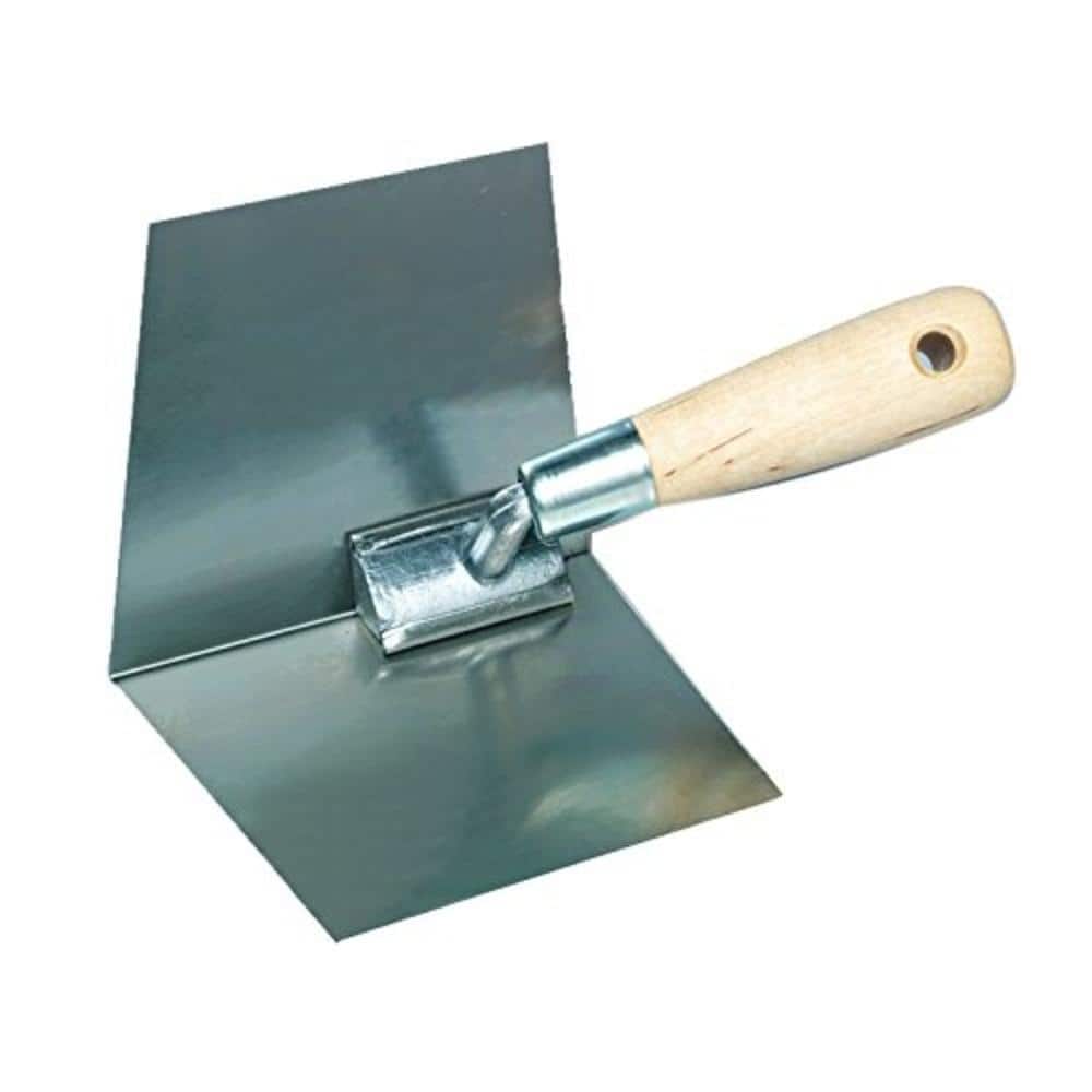 5 in. to 4-1/2 in. x 4 in. Stainless Steel Tapered Inside Corner Finishing Trowel - Image 1